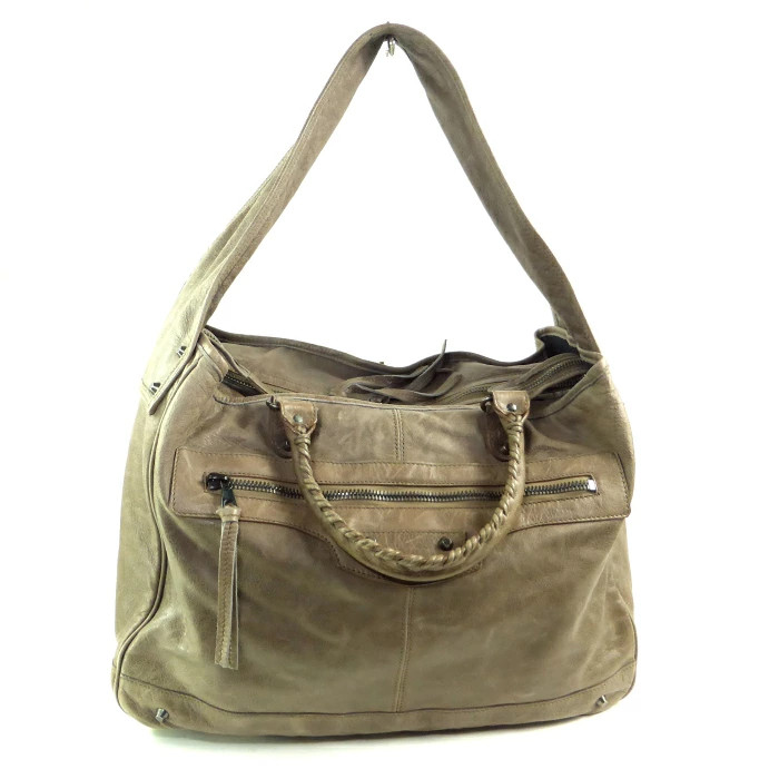 BALENCIAGA Classic Bridge Shoulder Bag 2way HandBag 223408 Charcoal Gray Used