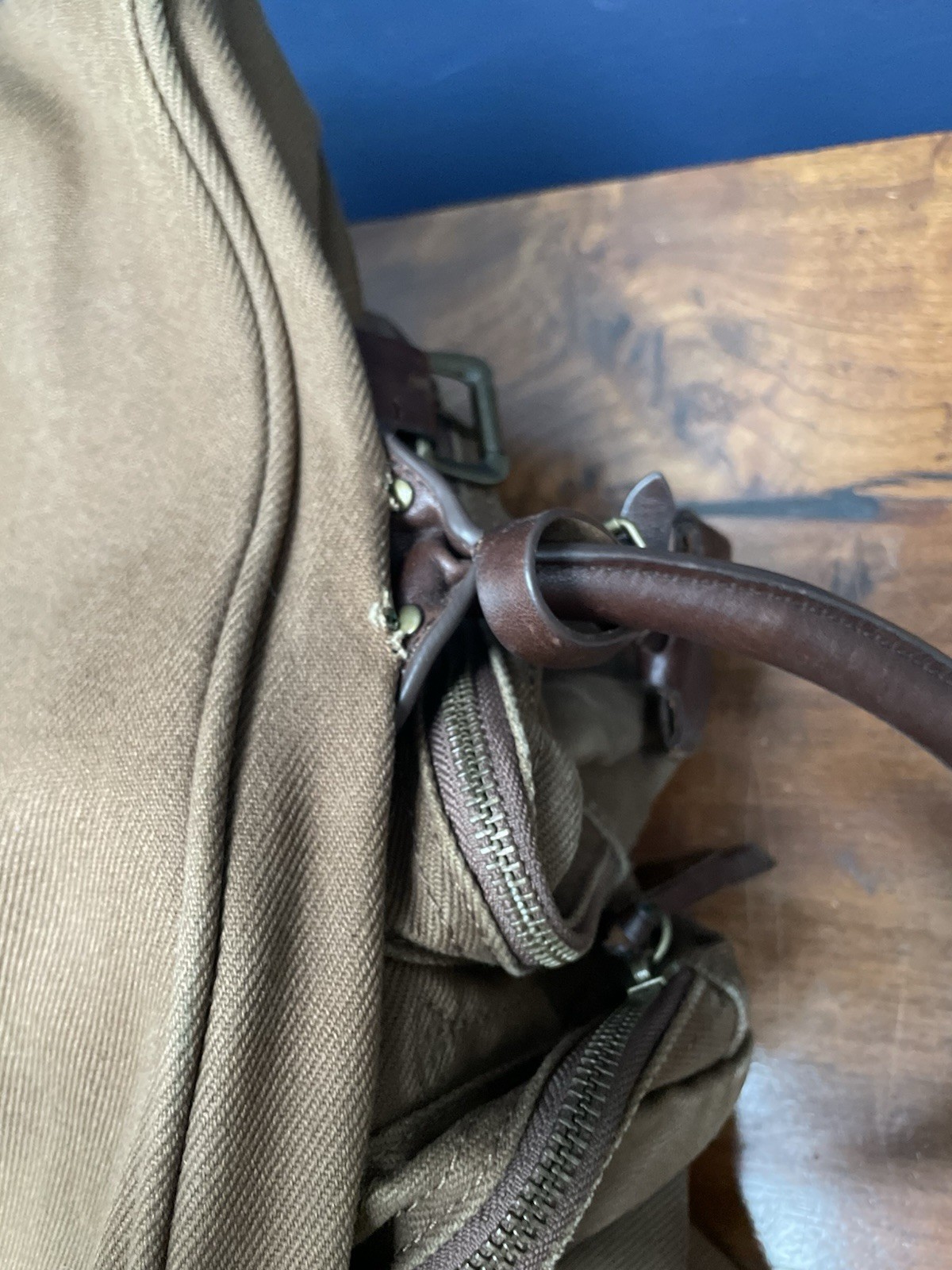 J Crew Leather Canvas Twill Weekender Duffel Travel Bag