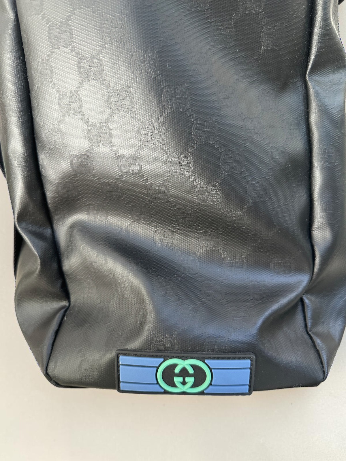NWT Gucci Matte GG Crystal Canvas Tote Bag Black Logo Italy Authentic 779816