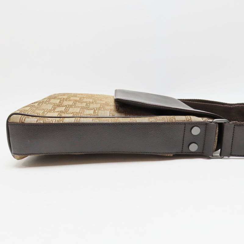 S04-k140 dunhill D-EIGHT canvas/leather shoulder bag beige/brown