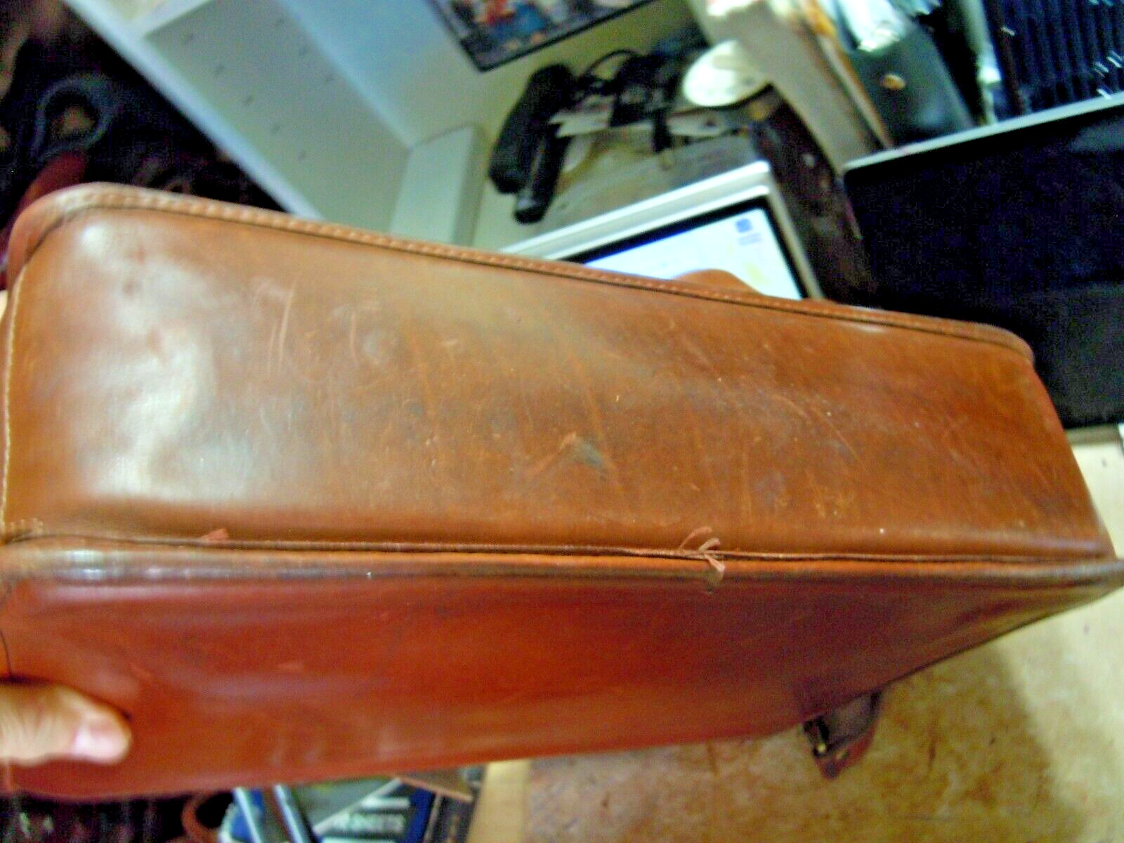 VTG KORCHMAR SCHLESINGER BELTED LEATHER BRIEFCASE USA #7
