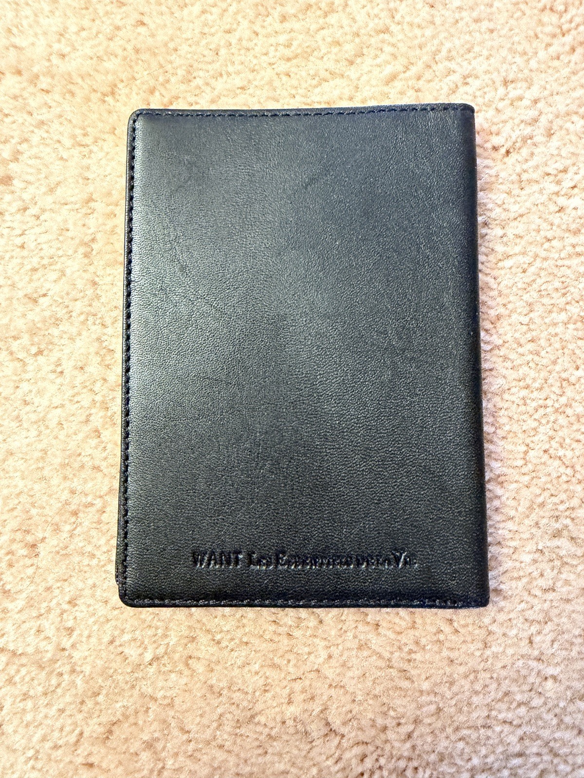 WANT LES ESSENTIELS DE LA VIE Black Leather Pearson passport cover