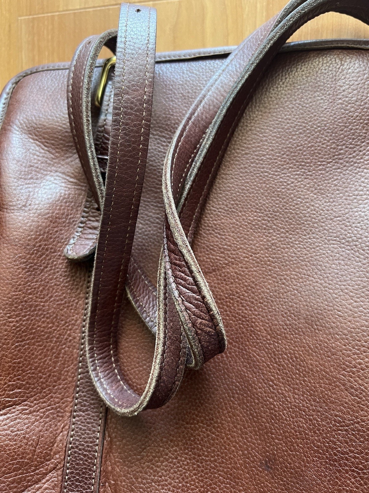 Jack Georges Brown Pebbled Leather Work Tote Laptop Bag USA Made