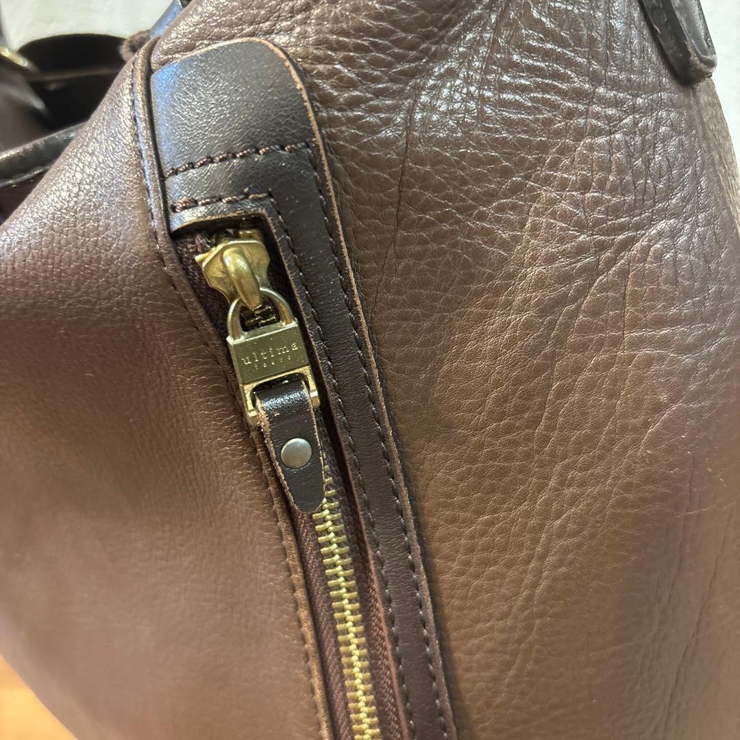 Ultima Tokyo Leather 2WAY Shoulder Bag Brown Men’s Casual Business Authentic
