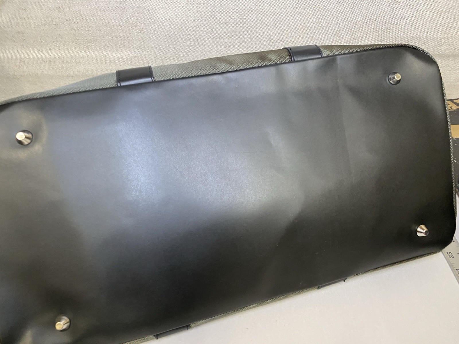 Versace Gray Black Duffle Bag Zip Inner Pockets Shoulder Strap Men’s Designer