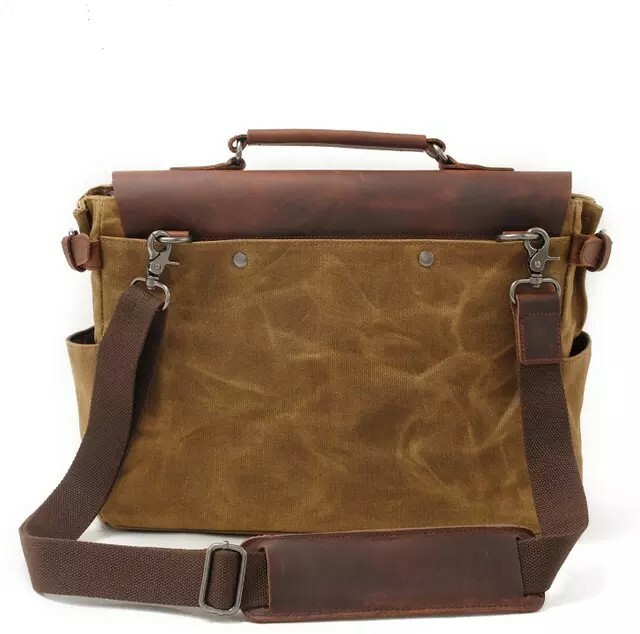 Crossbody soulder bag MenLeather Canvas Messenger Laptop Briefcase Bag exclusive