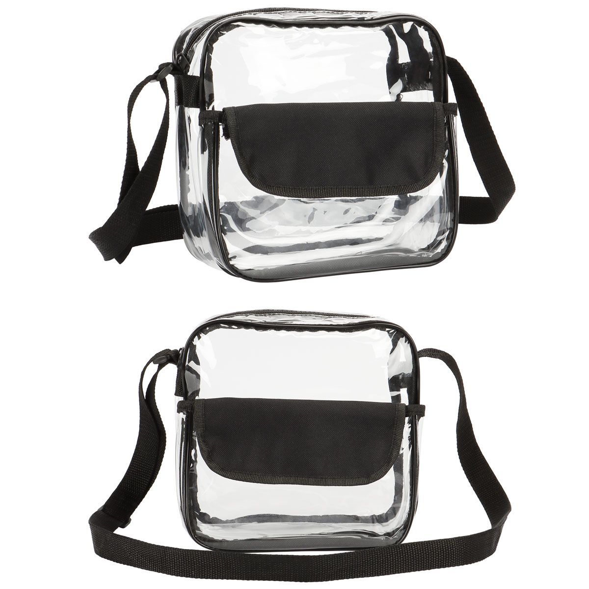 Clear PVC Crossbody Purse Bag Stadium Approved Tote Handbag Shoulder Waist Bag