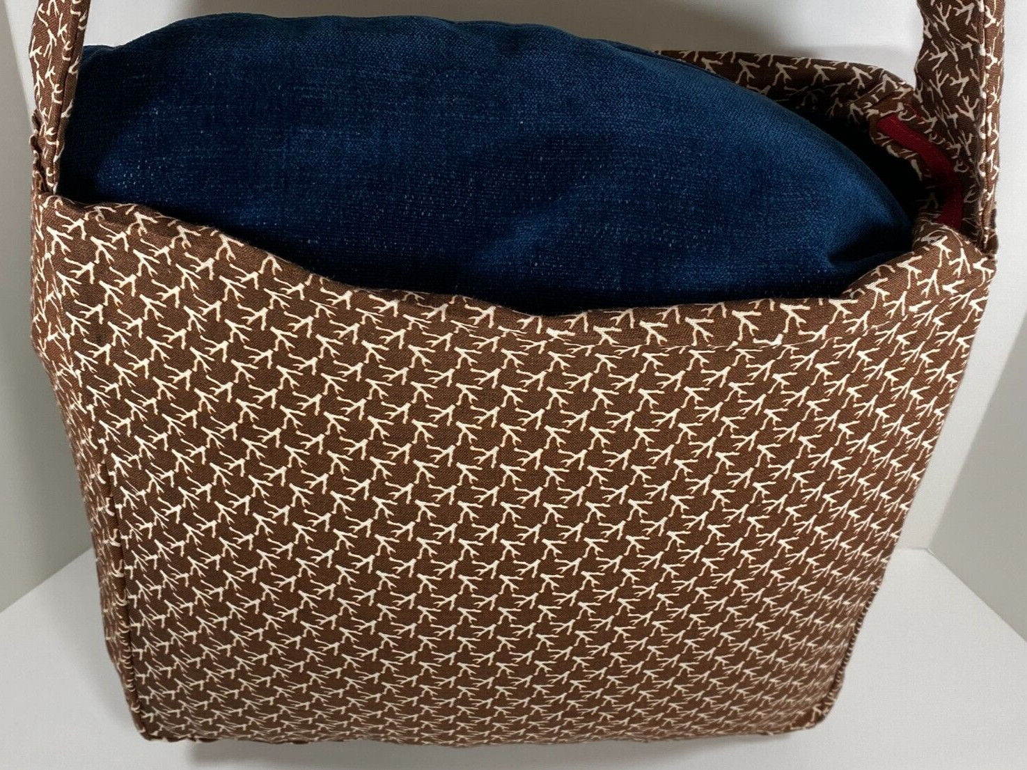 NEW ISAIA NAPOLI LINEN BROWN / WHITE CROSSBODY MESSENGER BAG ~ $275