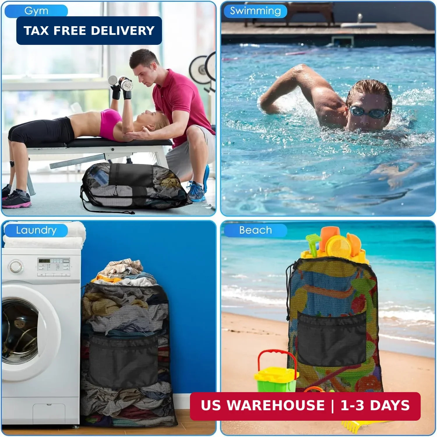 BROTOU Drawstring Backpack Gym String Bag with Pocket for Men Women Heavy Duty M