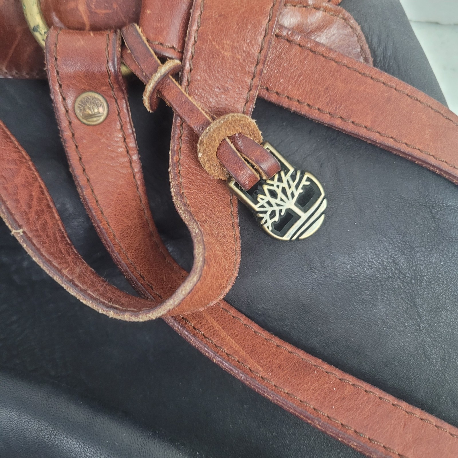 Vintage Timberland Nubuck Leather Backpack Two Tone Rucksack Made in USA