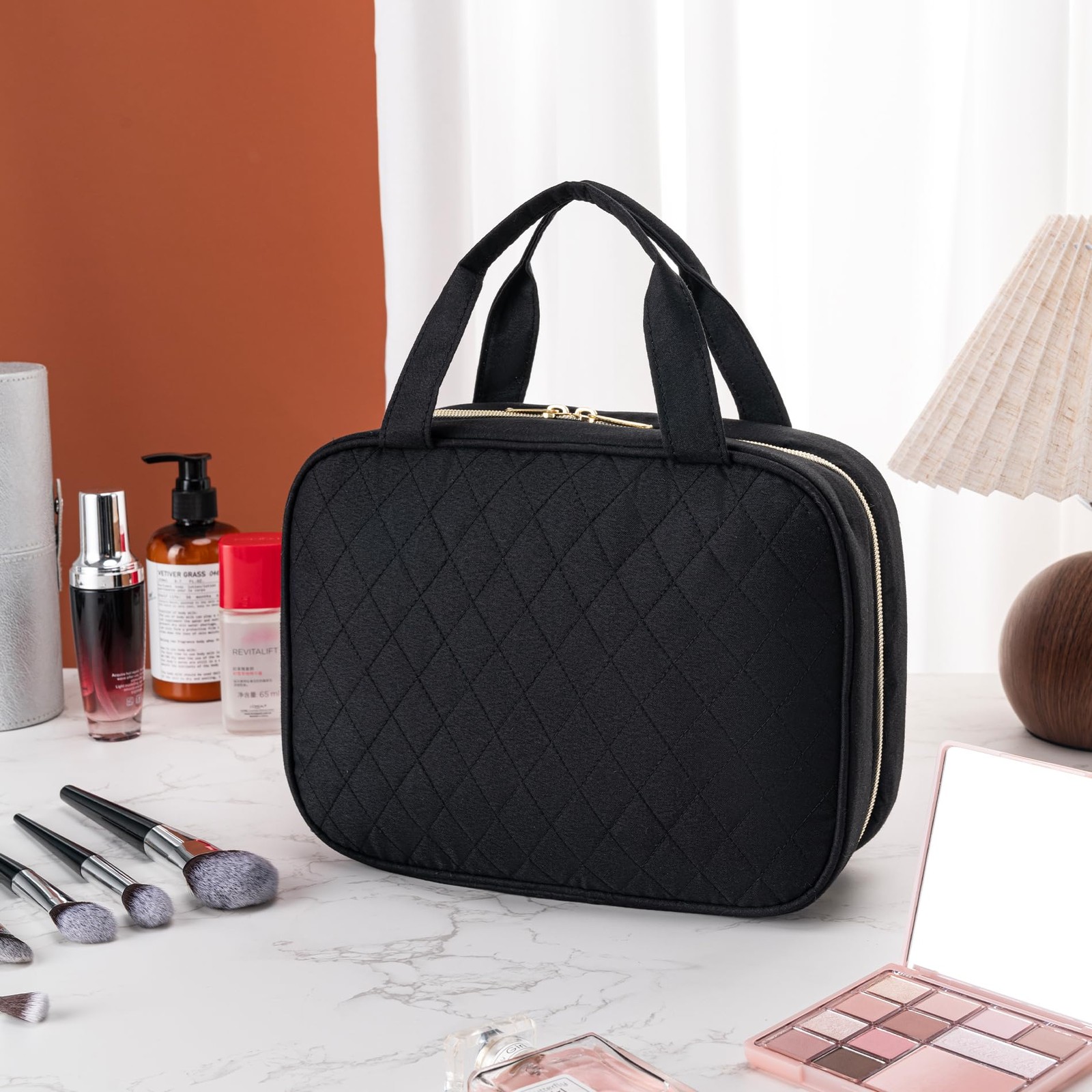 MODENGKONGJIAN Travel Toiletry Bag – Hanging 11.02 x 8.07 x 3.74 inch, Black