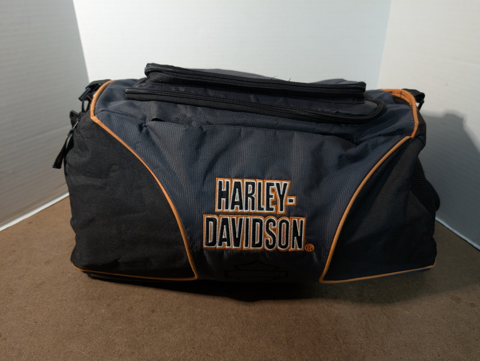 Harley Davidson Motorcycle Travel Duffle Gym Bag 20” Carry on w/ Strap *READ*