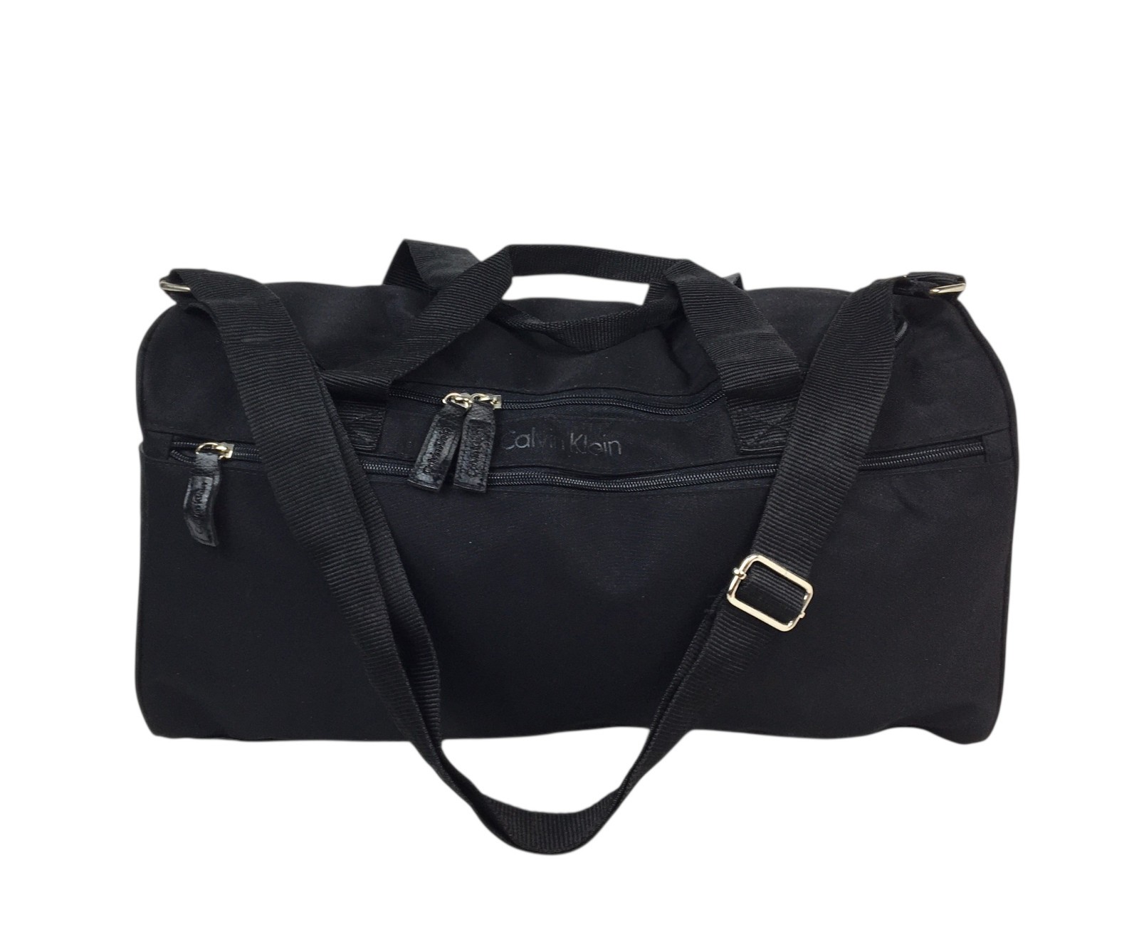 Calvin Klein Black Duffel Bag Carry On Overnight Shoulder Strap 18” Gym Luggage