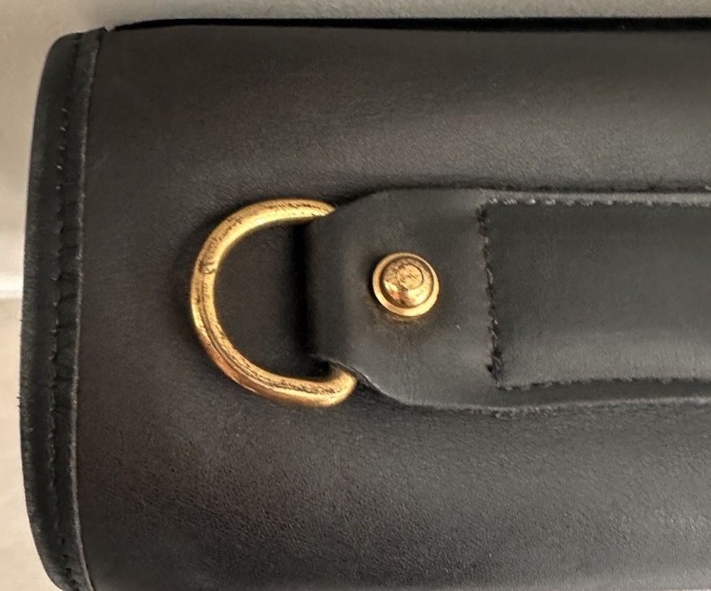 VTG Jack George’s laptop bag briefcase black leather 3 compartment expand