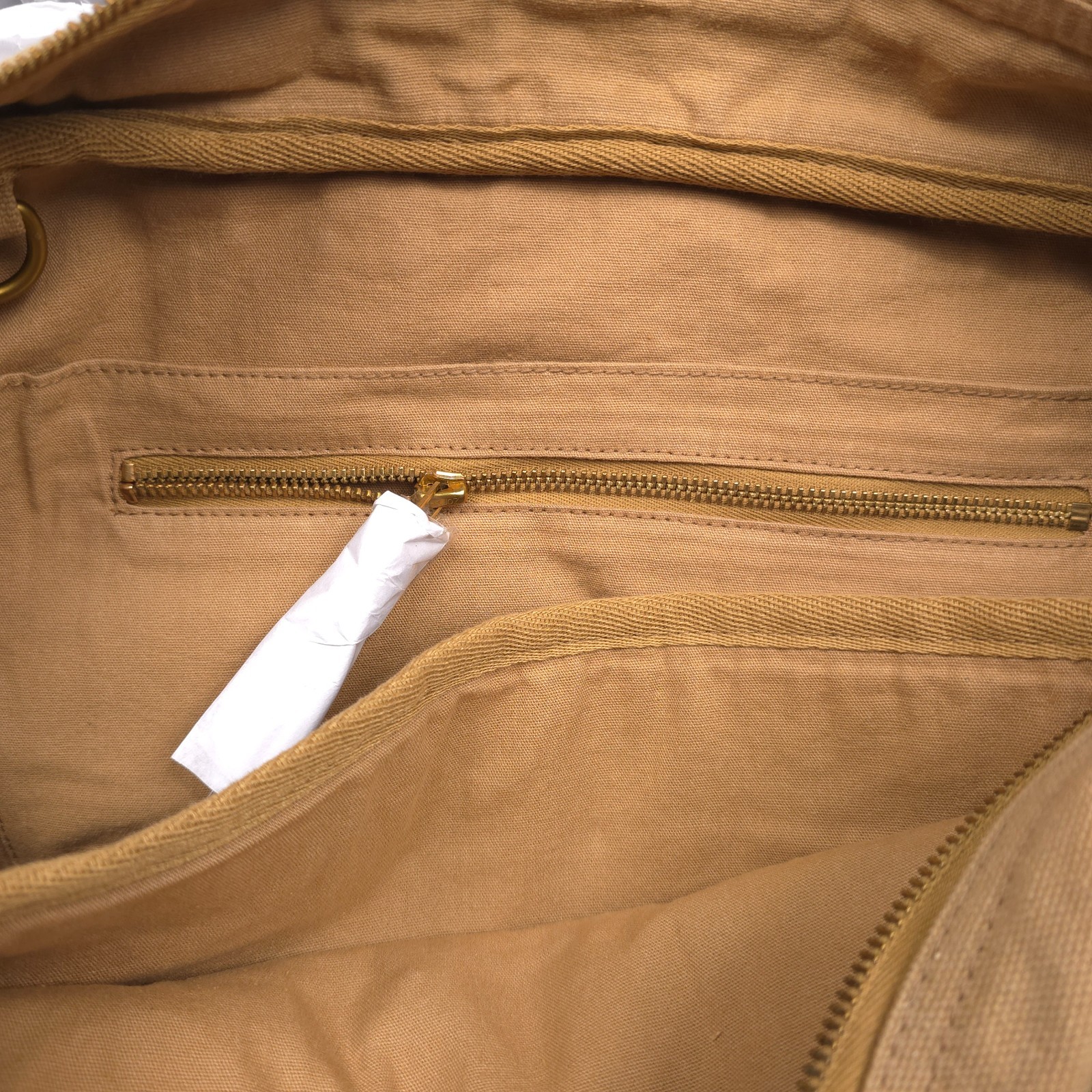 RRL Canvas Briefcase Mens Tan & Brown Leather-Trim Double RL NWT Authentic