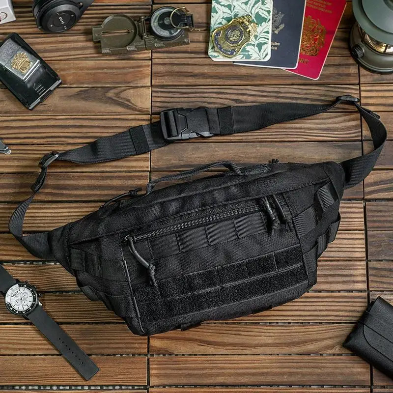 Crossbody Sling Bag Tactical MOLLE Chest Pack Waterproof Waist Bag EDC Outdoor
