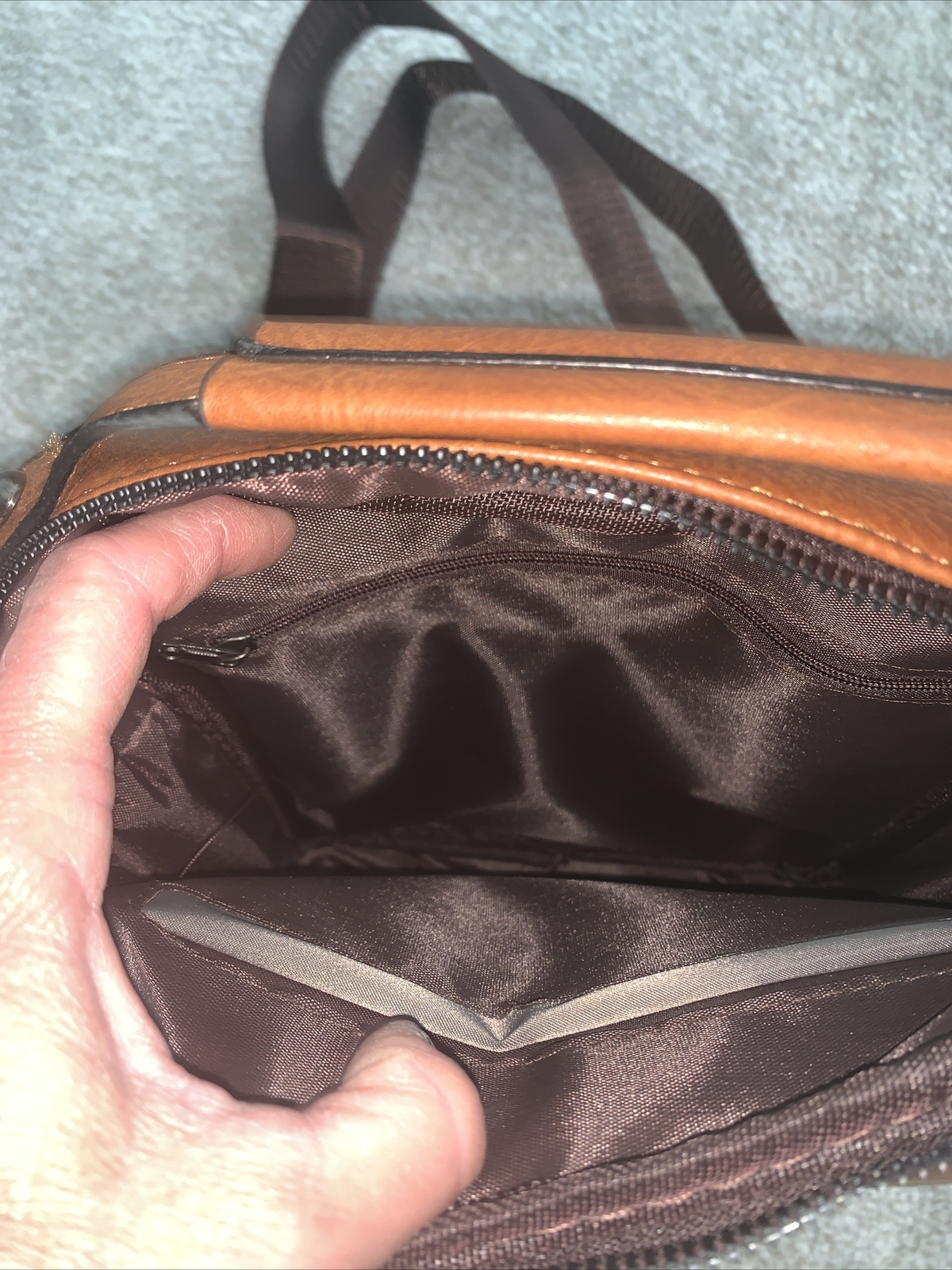 Men’s Leather Crossbody Shoulder Messenger Bag Brown NEW