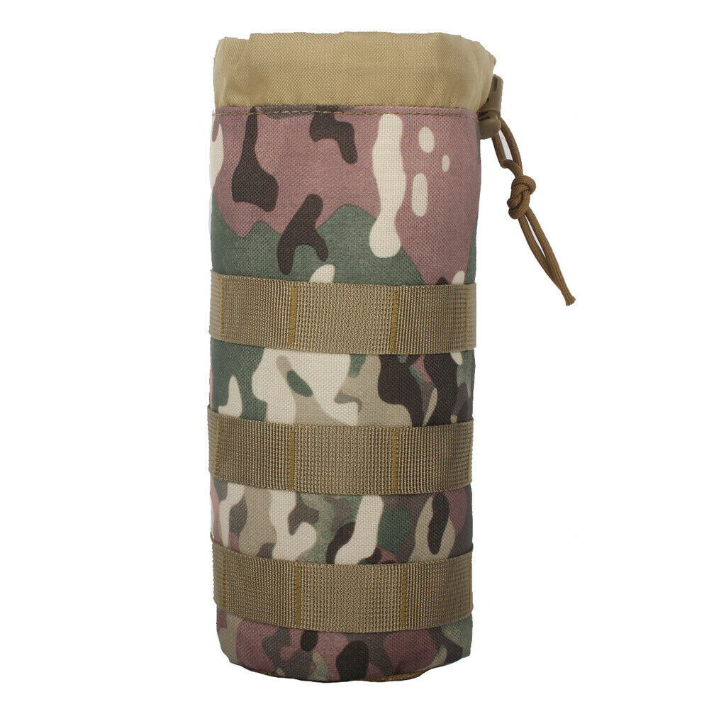 Outdoor Tactical Molle Water Bottle Bag Military Hiking Belt Holder Kettle Pouch