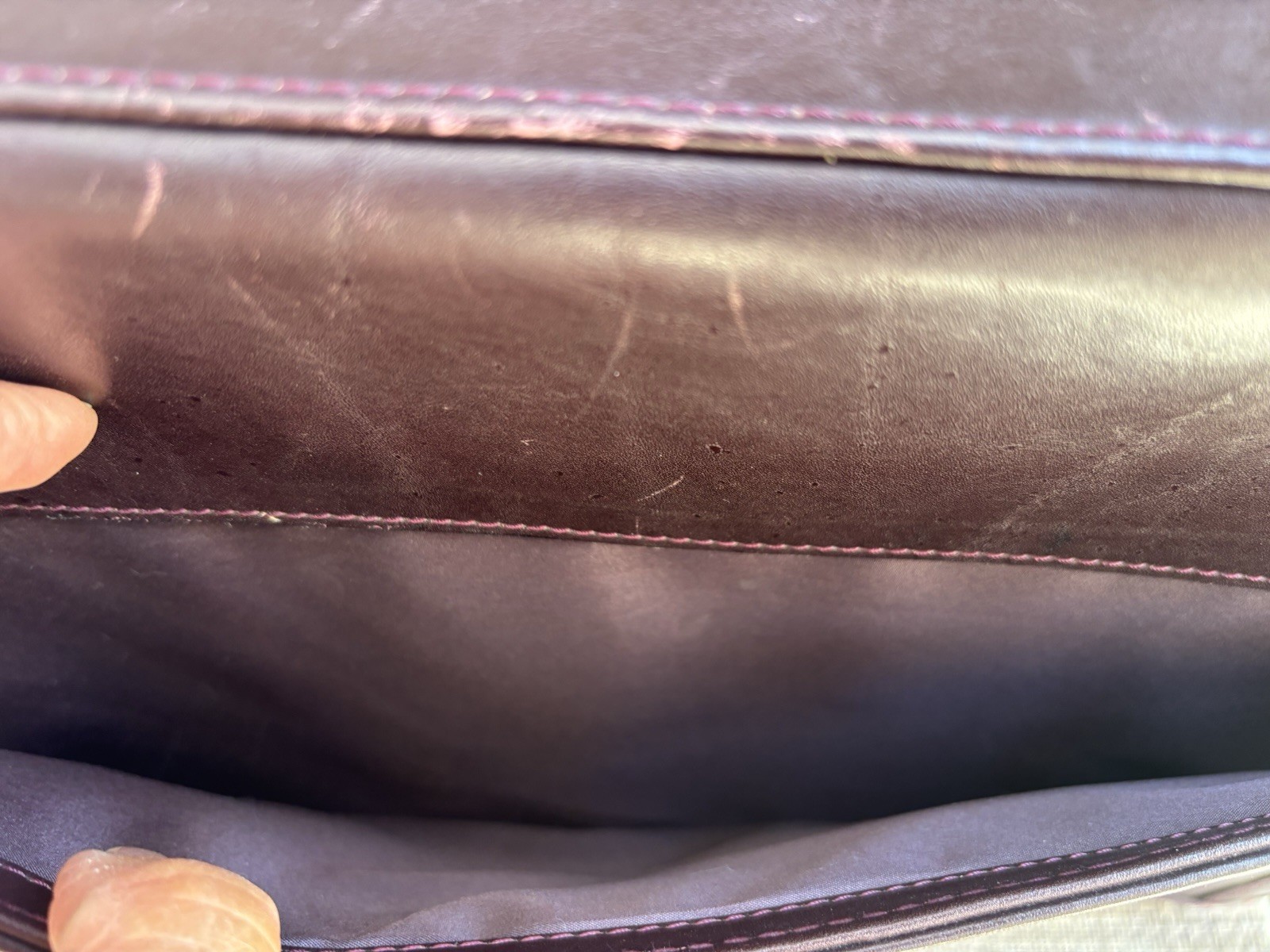 Brown Briefcase/Document Case with Brass Hardware, Inner Pockets & Dividers