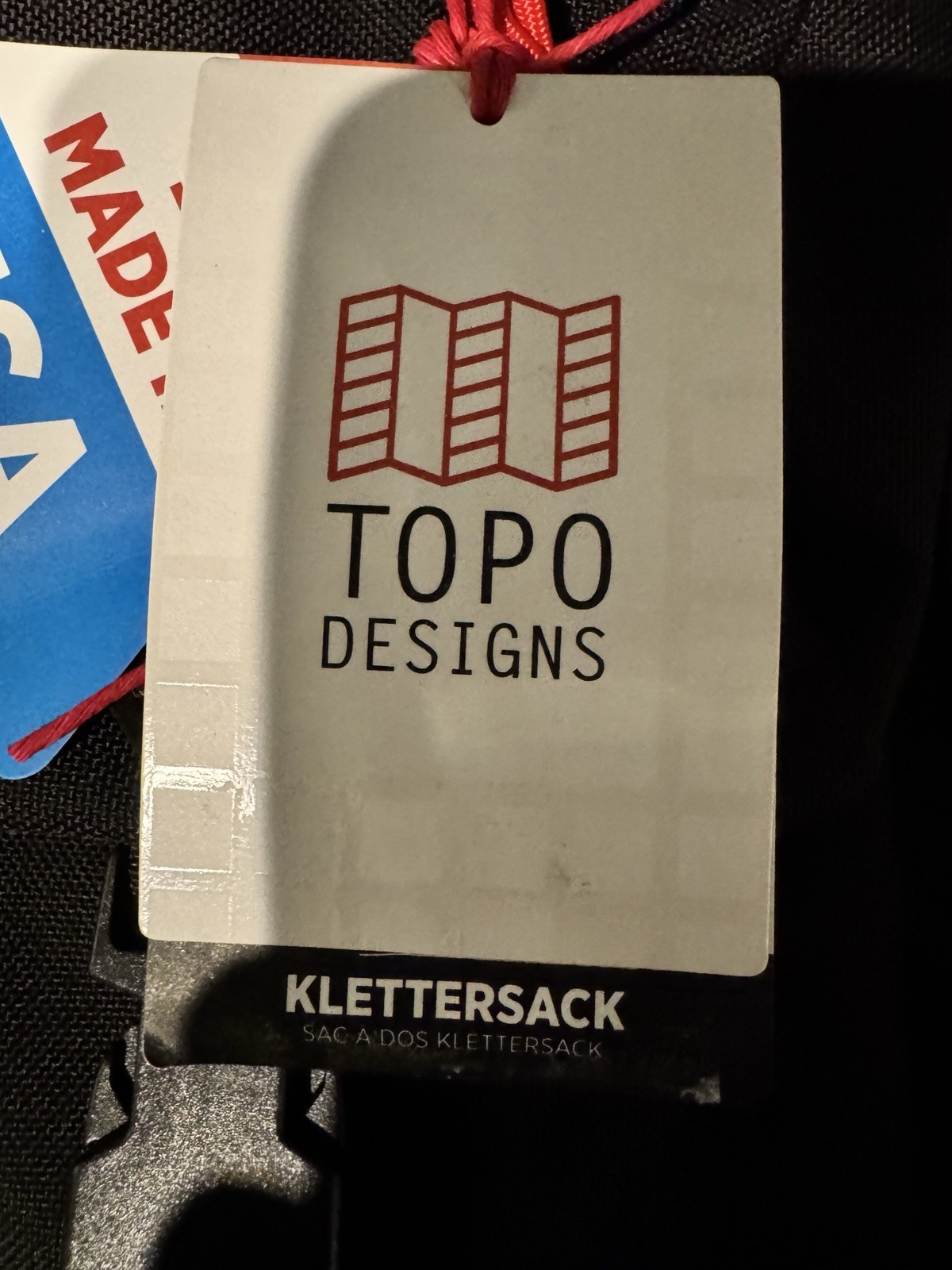 New! NOS Topo designs Black Klettersack Backpack Bag. Made In USA