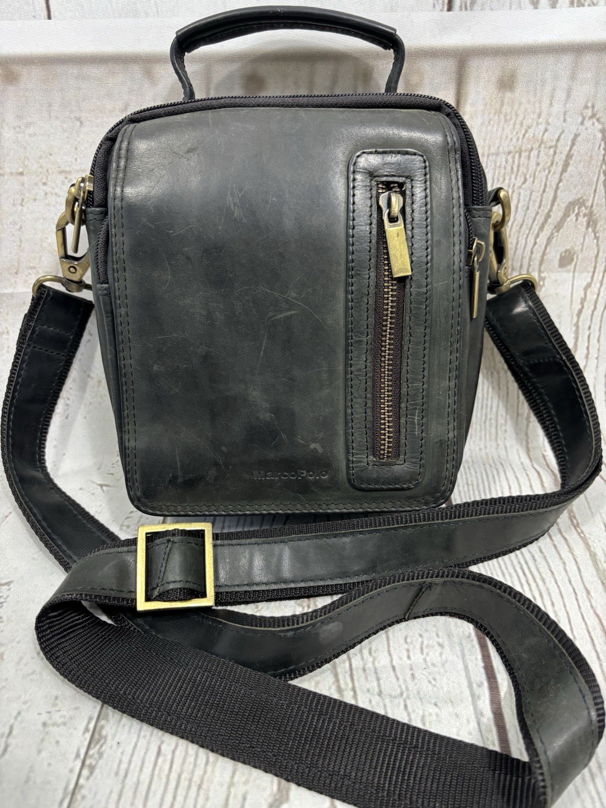 Marco Polo Genuine Leather Crossbody Men’s Removable Adjustable Strap