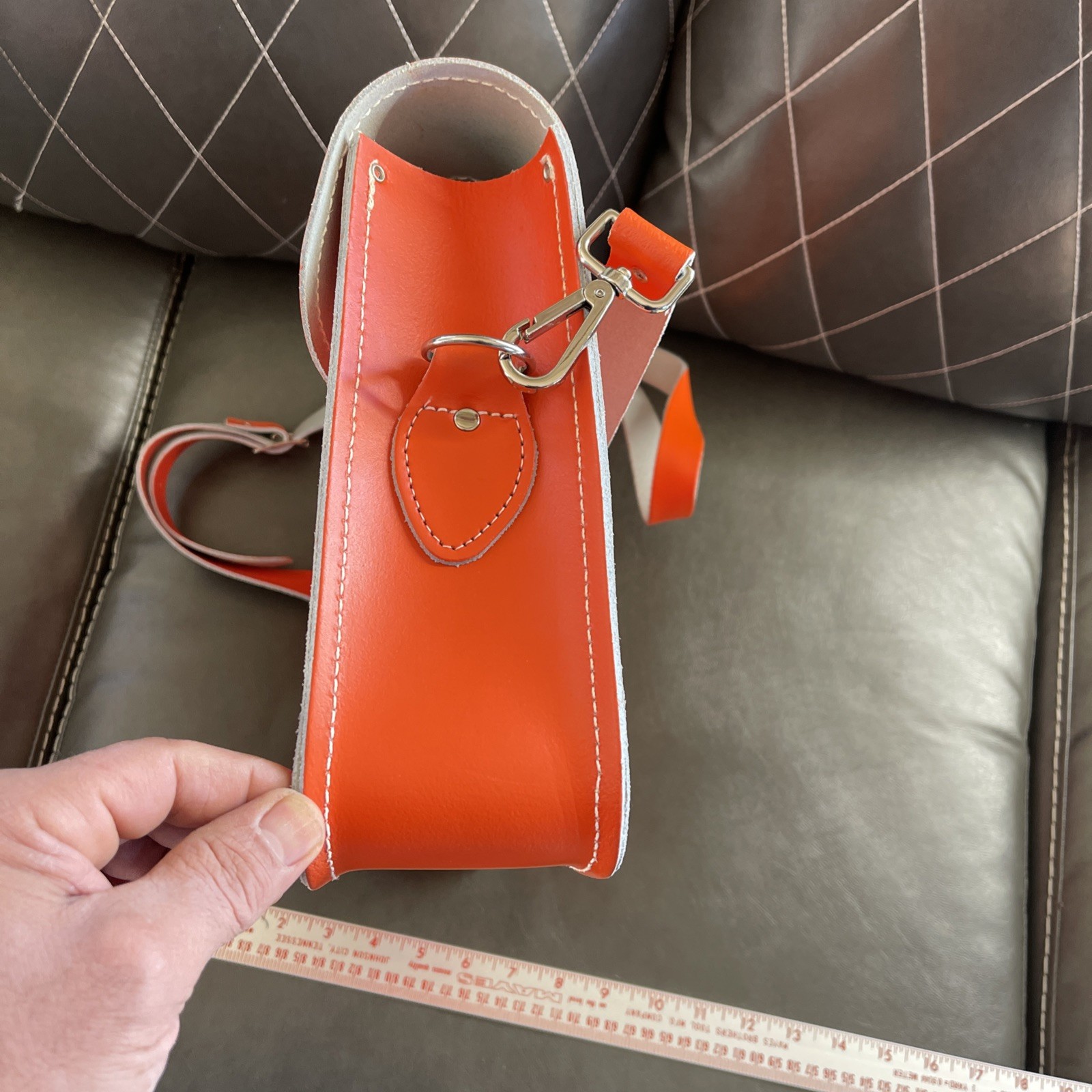 Zatchels Leather Bag Orange. Genuine Leather Satchel Purse, Bag. Brand New. No T