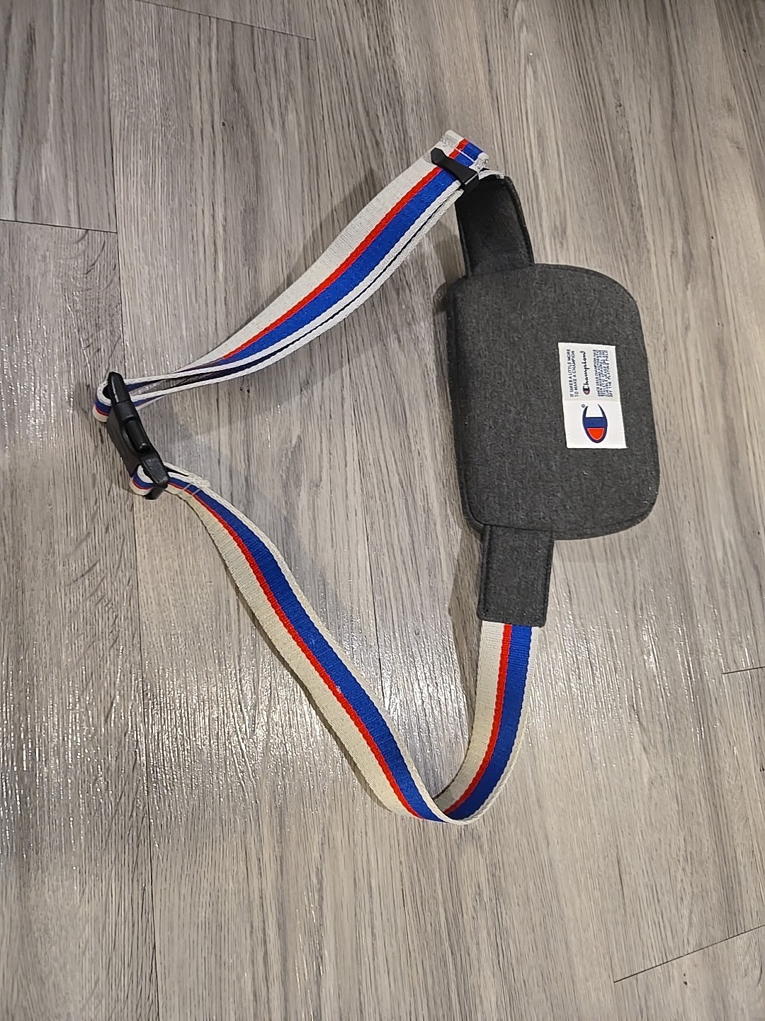 Champion Multi Purpose Zipper Fanny Pack Bum Bag Belt Adjustable Dark Grey Gray