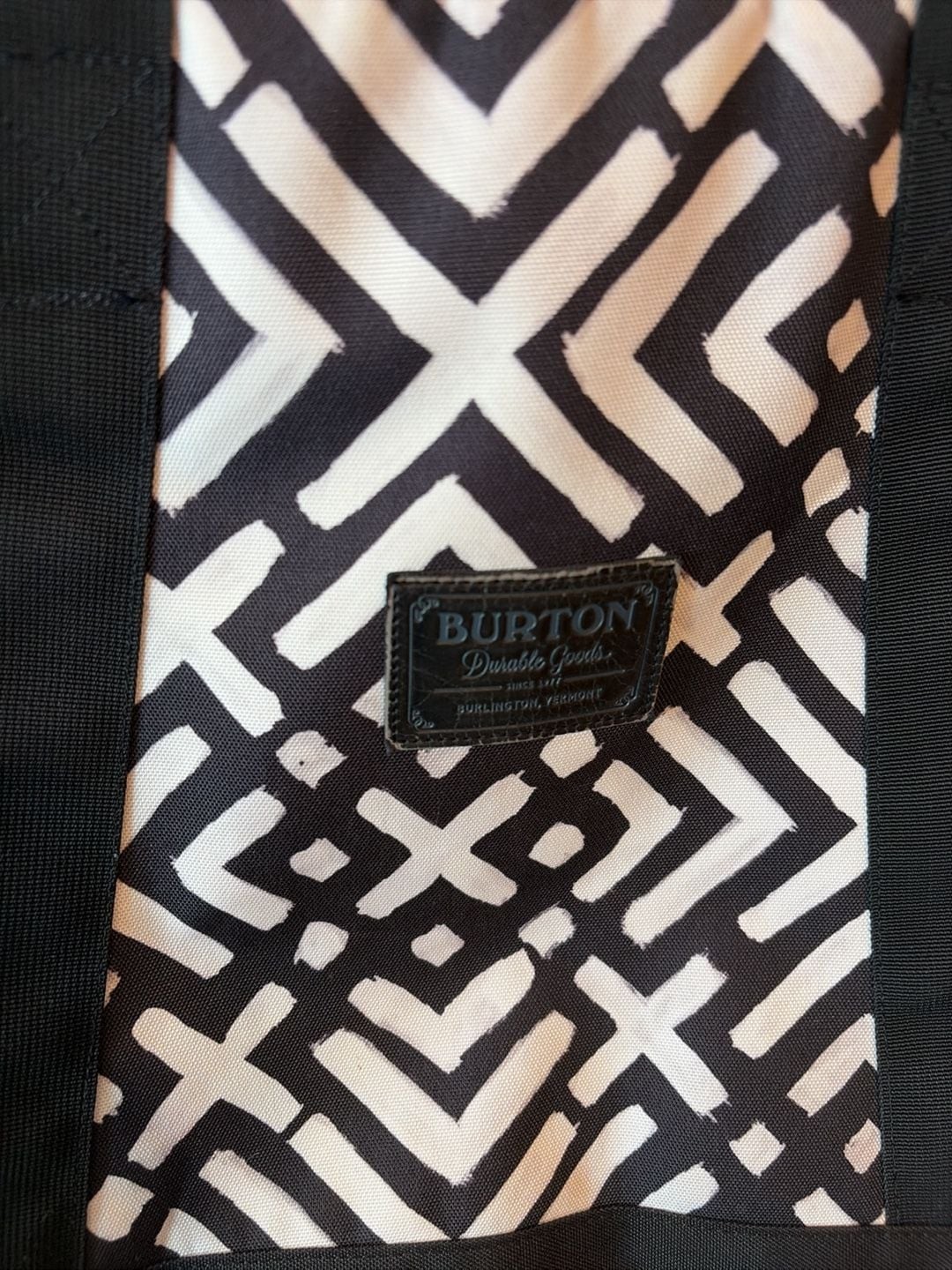 Burton Durable Goods Geometric Pattern Utility Tote Bag from 2014