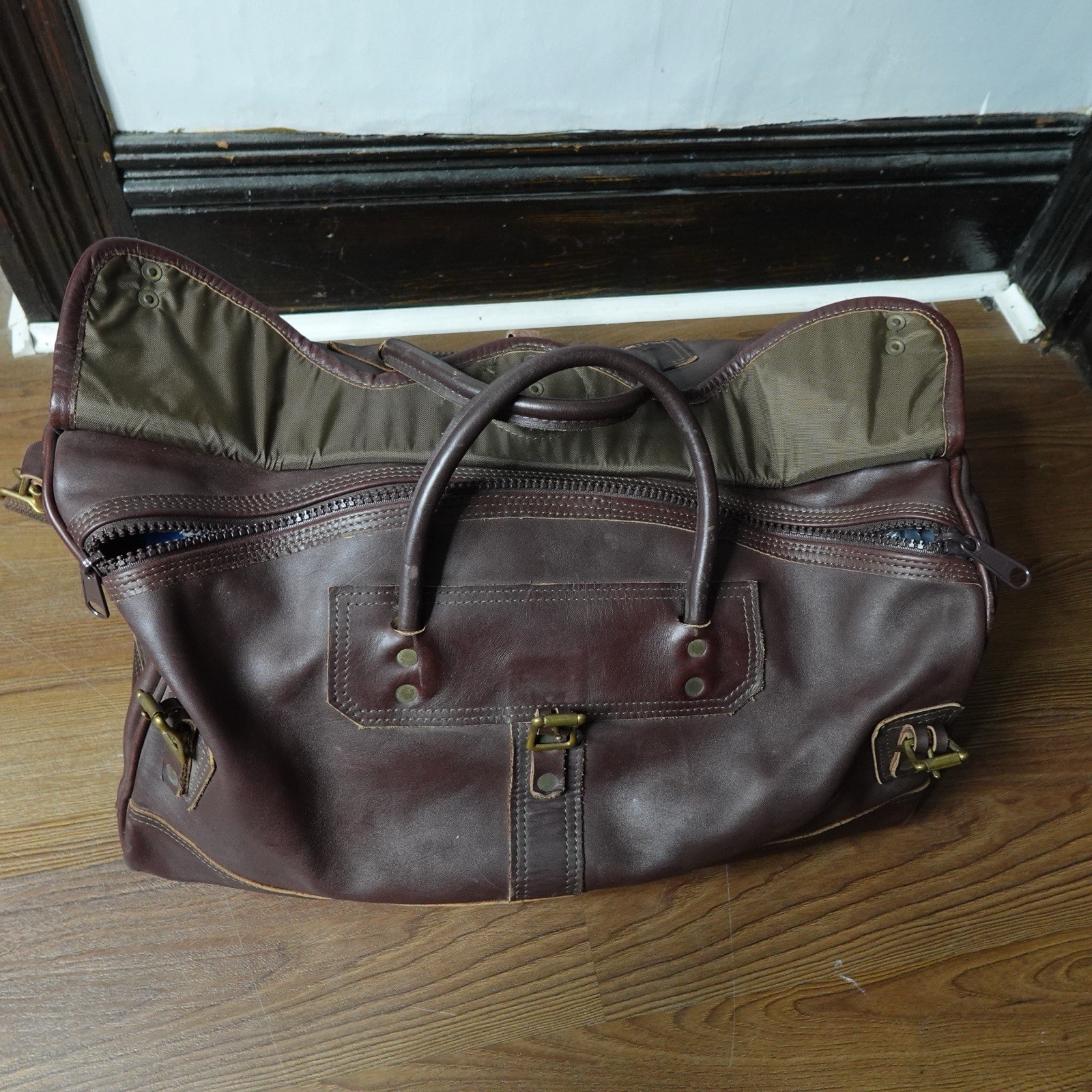 Duluth Pack Sportsman Duffel Bag Large Brown Leather Made In USA