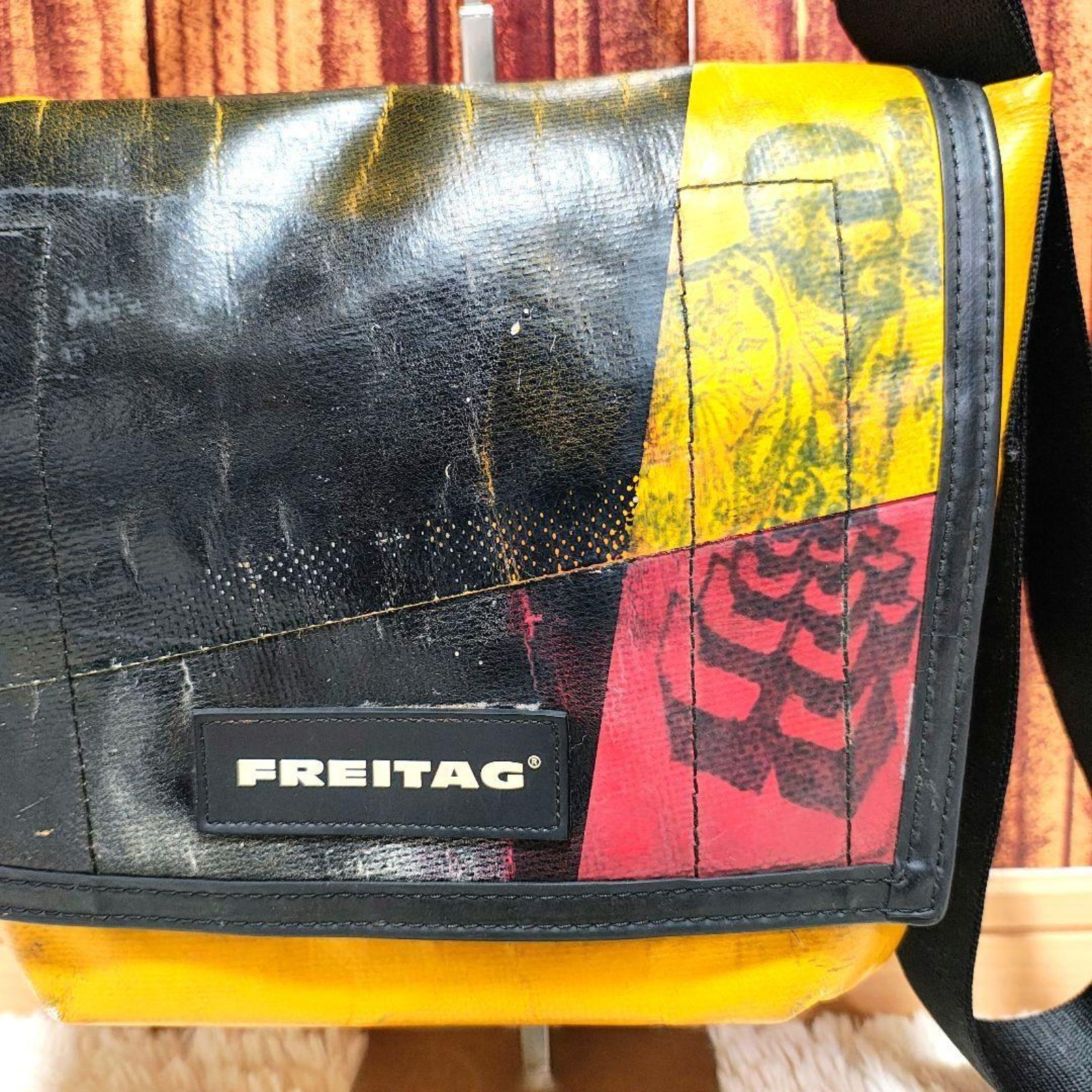 FREITAG F11 LASSIE Messenger Shoulder Bag Yellow Black Red Unique Design Japan