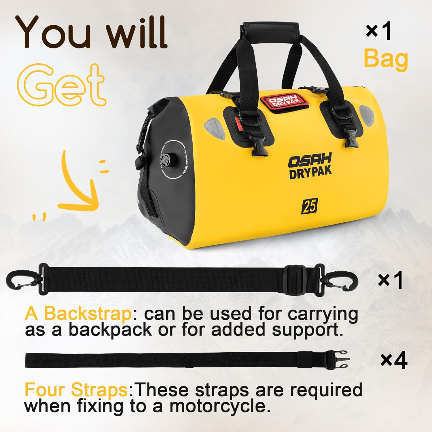 Waterproof Duffel Bag – Motorcycle Dry Bag Tail Bag with Large Storage Space, Wa