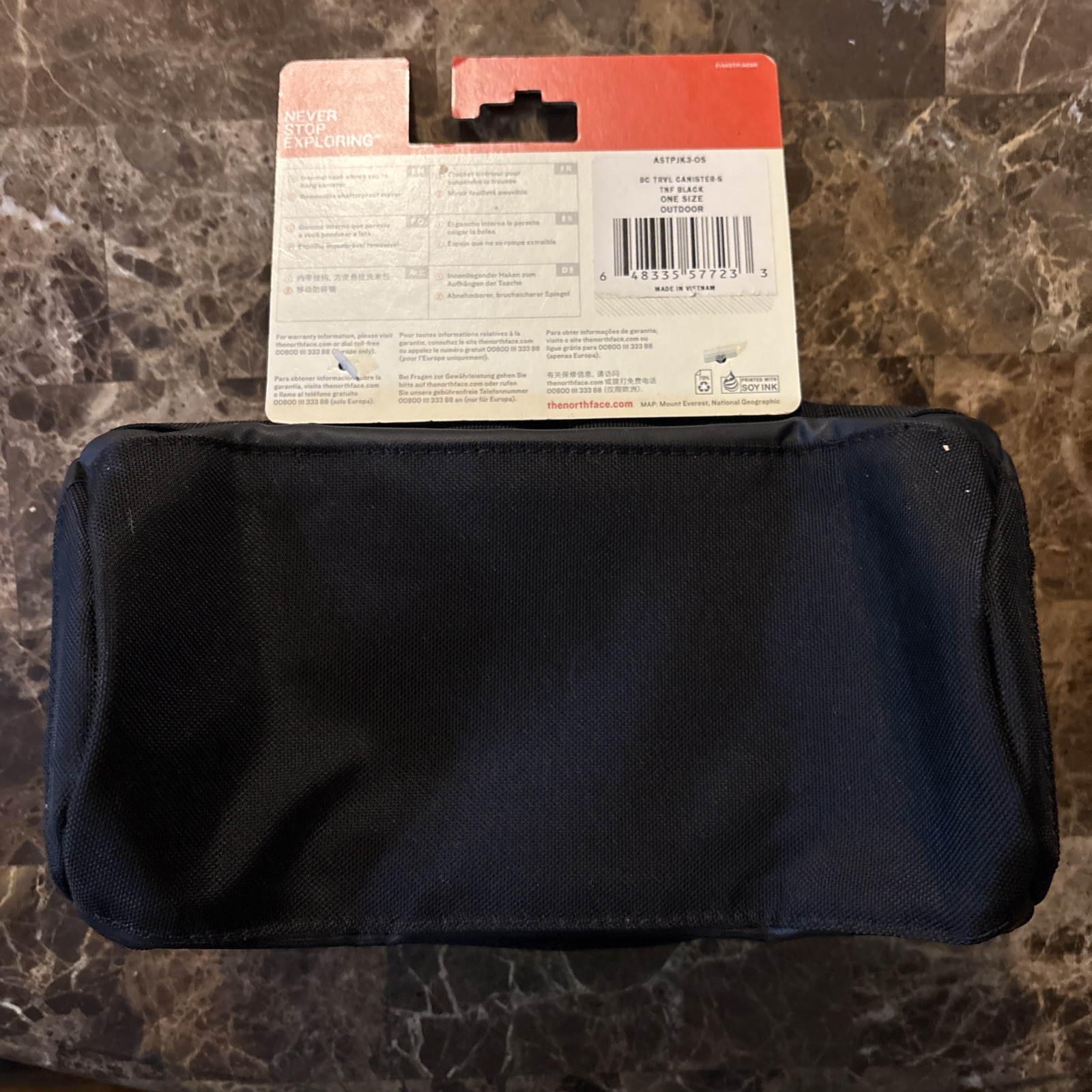 The North Face Base Camp Travel Canister Black New with Tags + Removable Mirror