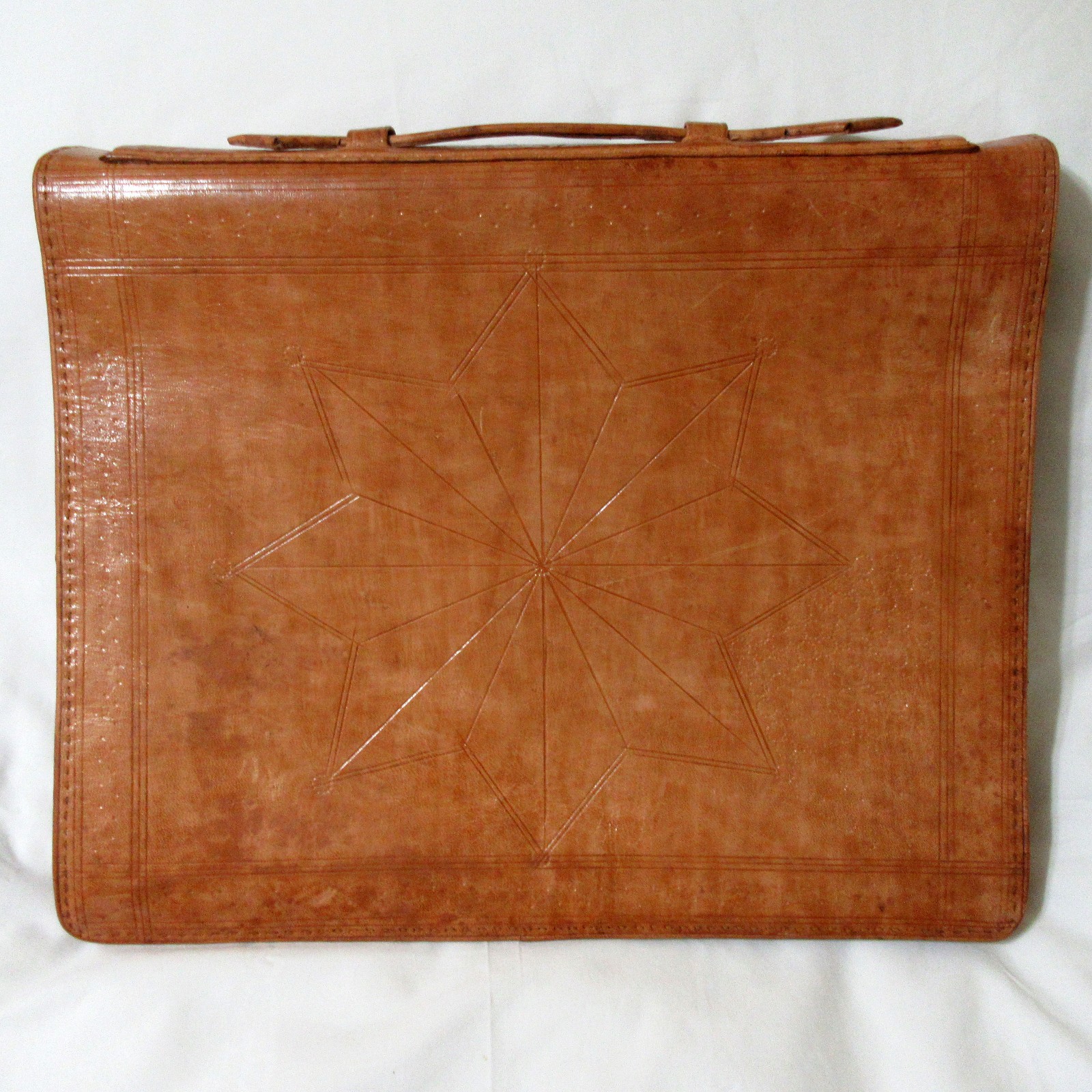 Heavy Gauge LEATHER Hand Stitched Professional Corporate Business TRAVEL BAG