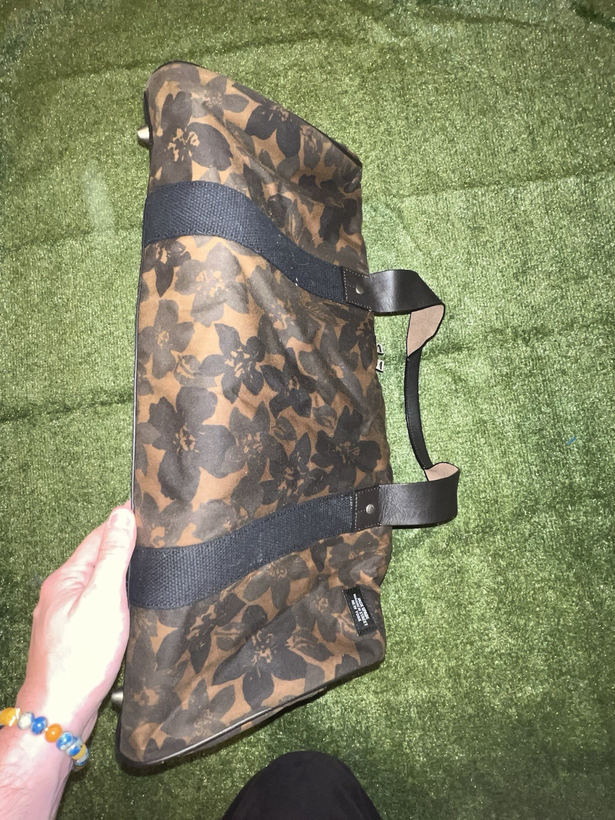 Halley Stevensons X Jack Spade Floral Print Waxwear Canvas Duffle Bag