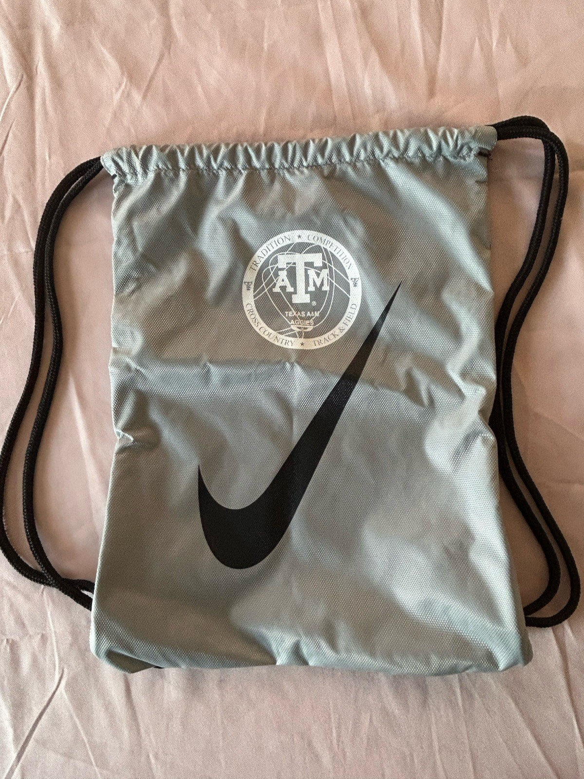 Nike Texas A&M Drawstring Cross Country Track and Field Bag Grey Black