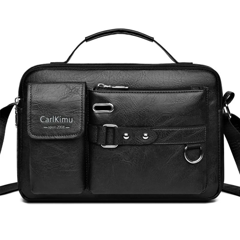 Men’s Shoulder Messenger Bag PU Handbag Business Crossbody Bag Briefcase