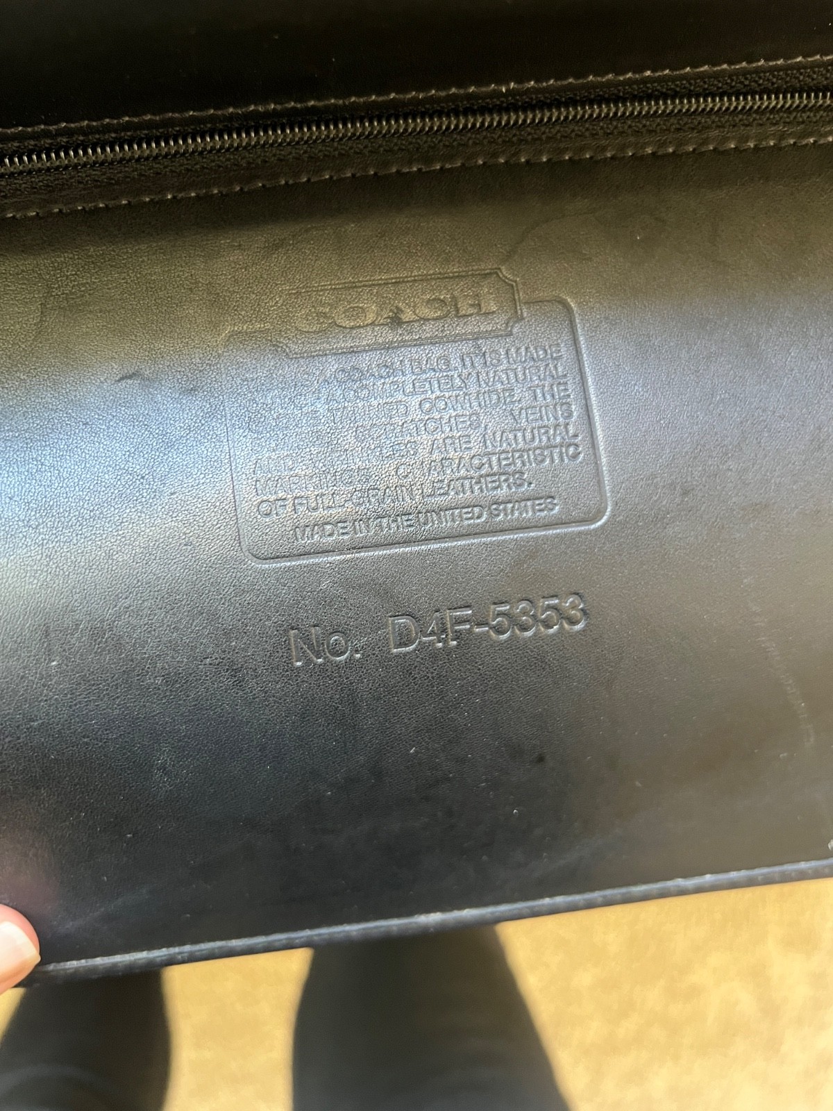 Coach D4F5353 Black Leather Metropolitan Briefcase Made in USA Vintage