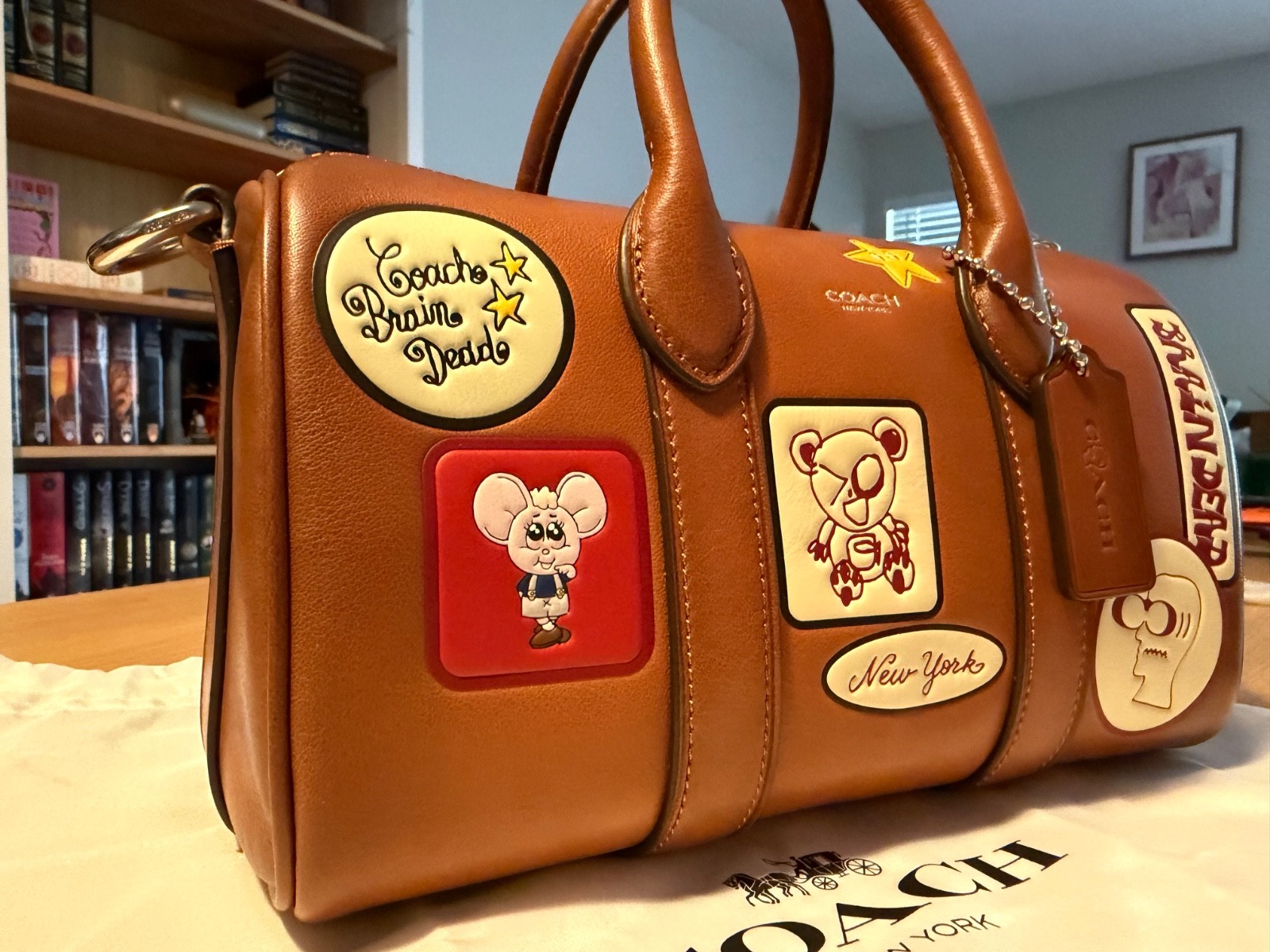 Coach X Brain Dead Compass Bag 25 Patches Crossbody Leather CES56 New