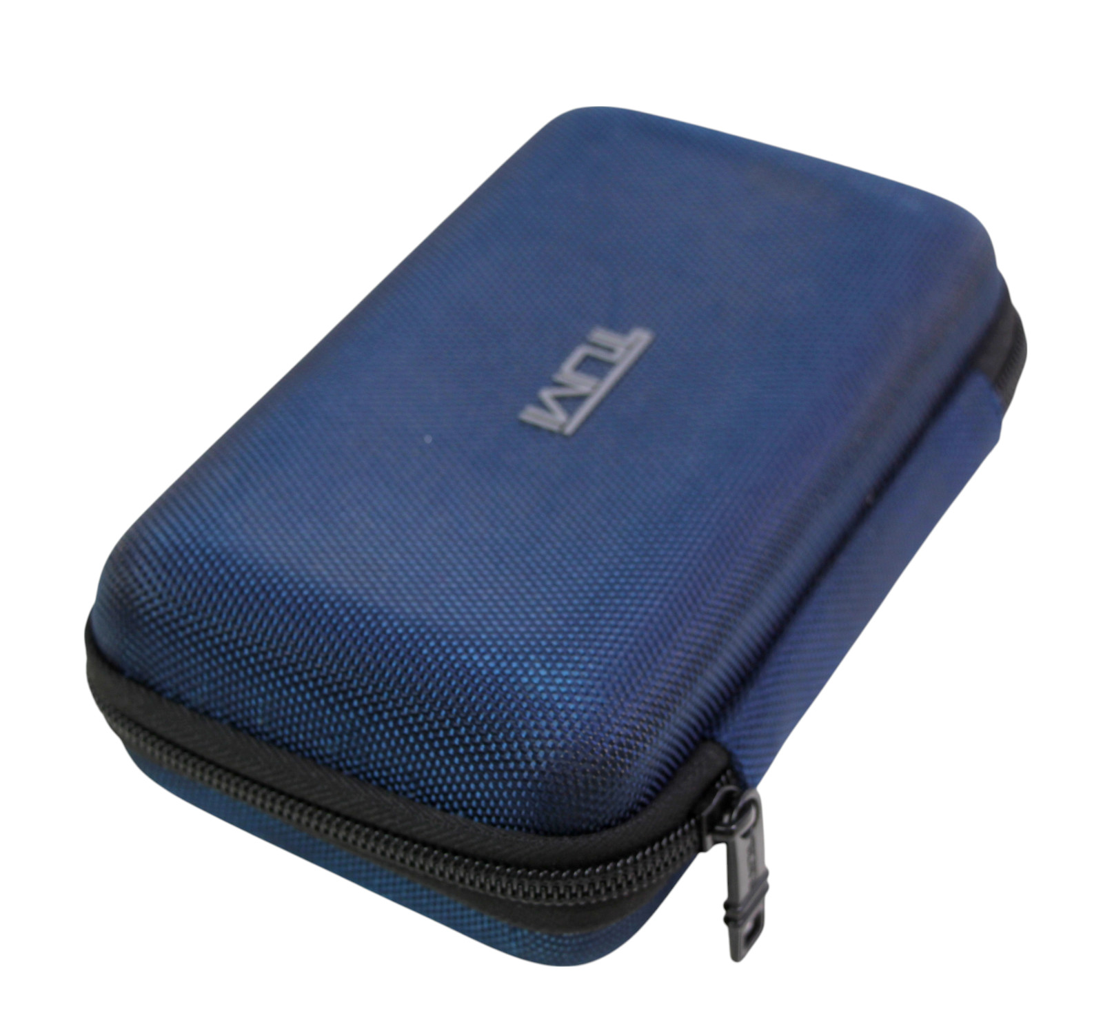 Tumi For Delta BLUE HARD SHELL ZIP AROUND CASE TOILETRY TRAVEL BAG EMPTY