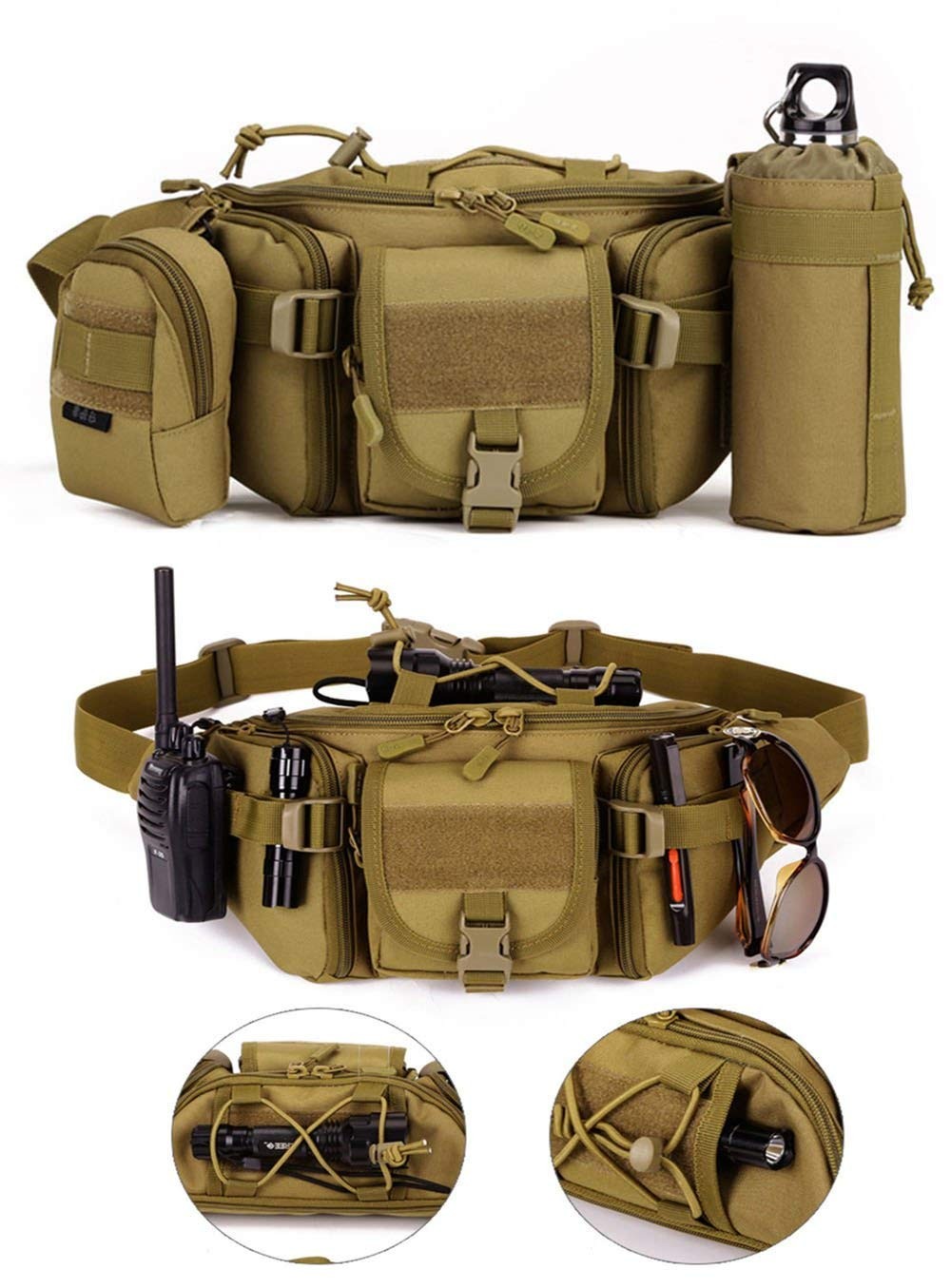 Tactical Waist Pack Military Fanny Pack for Men Outdoor Army Waist Bag Large …