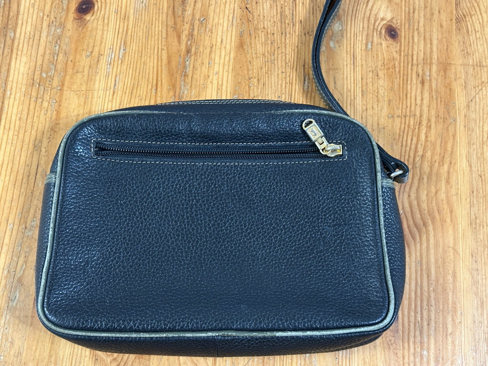 A.Testoni Dinamico Black Clutch Bag Leather Bag Travel Made Italy