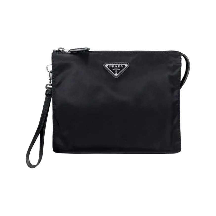 PRADA Re-Nylon Makeup Bag Handbag Men’s Black 8.8×2.5×6.2 in
