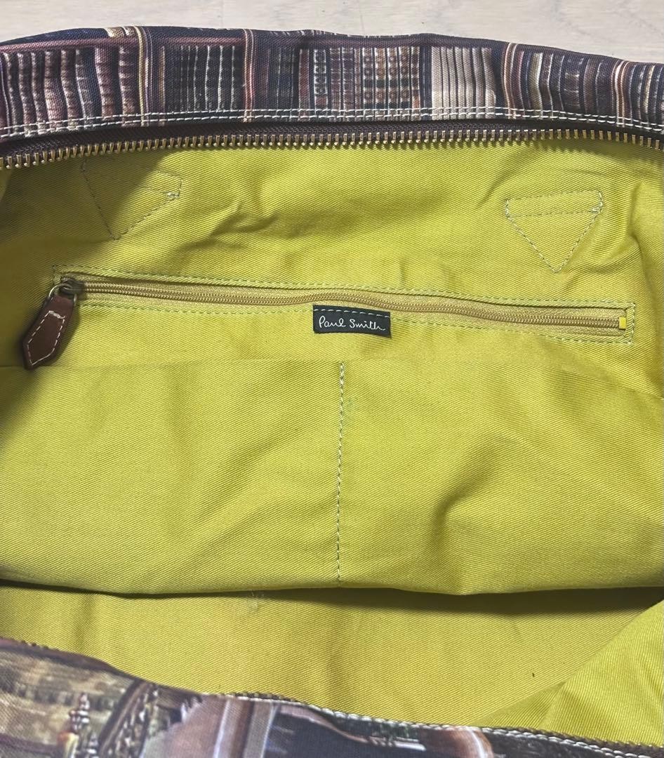 Paul Smith Boston Bag Mini Cooper Print Canvas Leather Colorful Travel Tote