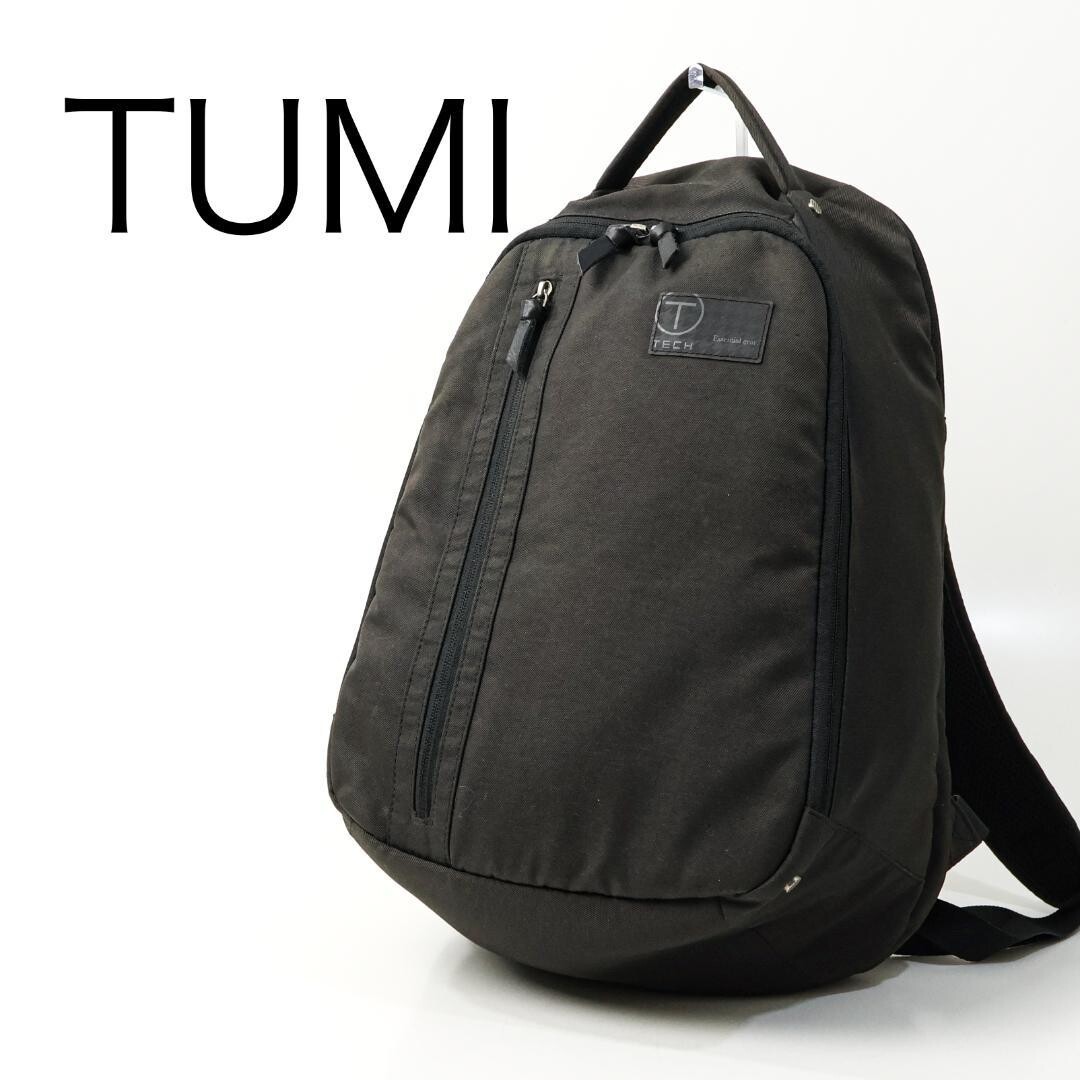 Tumi T-Tech 57585 Black Nylon Cotton Backpack Laptop Travel Bag Mens Zip Pocket