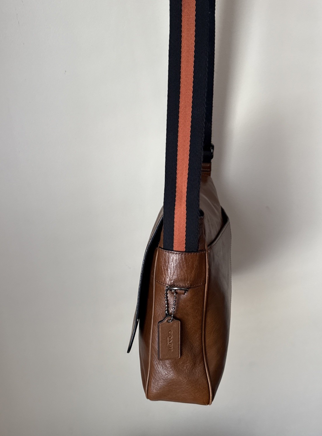 Coach Metropolitan Map Bag Tan Brown Sport Calf Leather Flap Messenger #72116