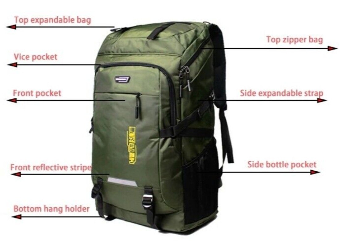 80L Mens Backpack Climbing Camping Outdoor Hiking Luggage Oversized Travel Bag