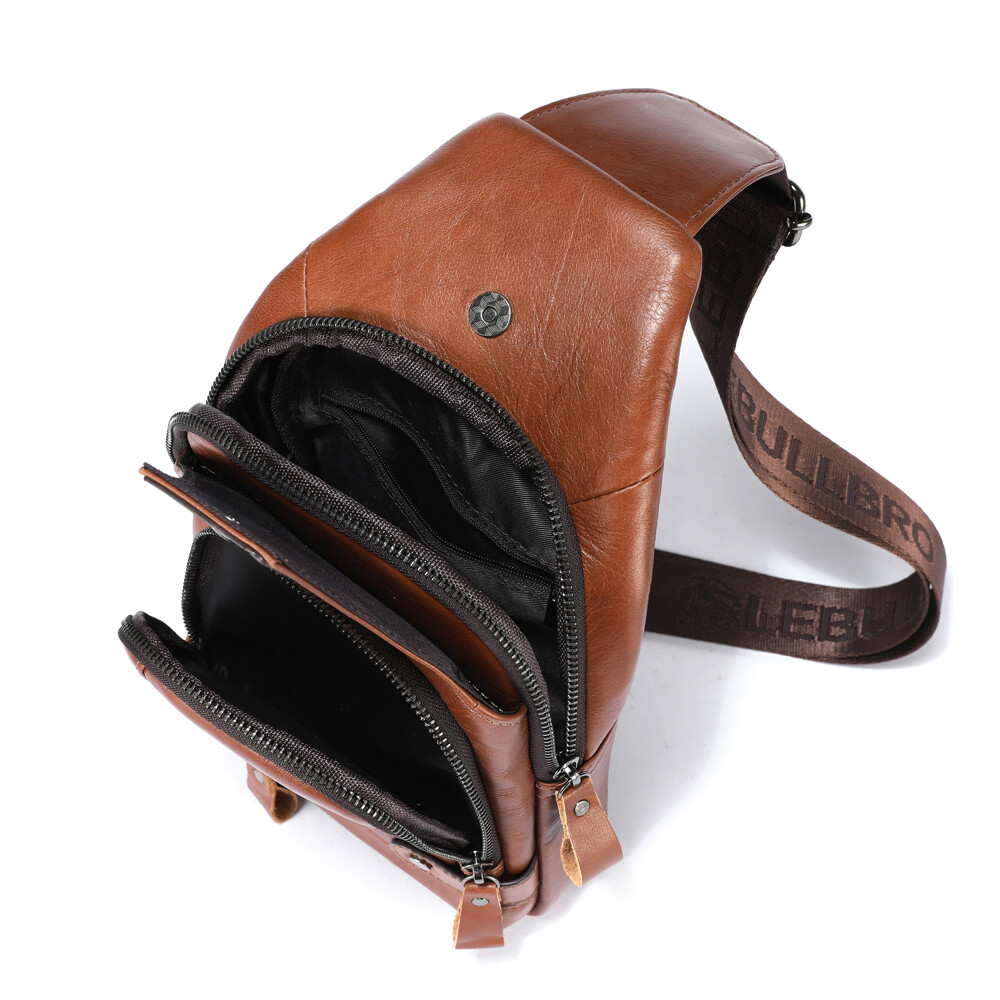 Sling Backpack Cowhide Genuine Leather Chest Crossbody Shoulder Bag Real Leather