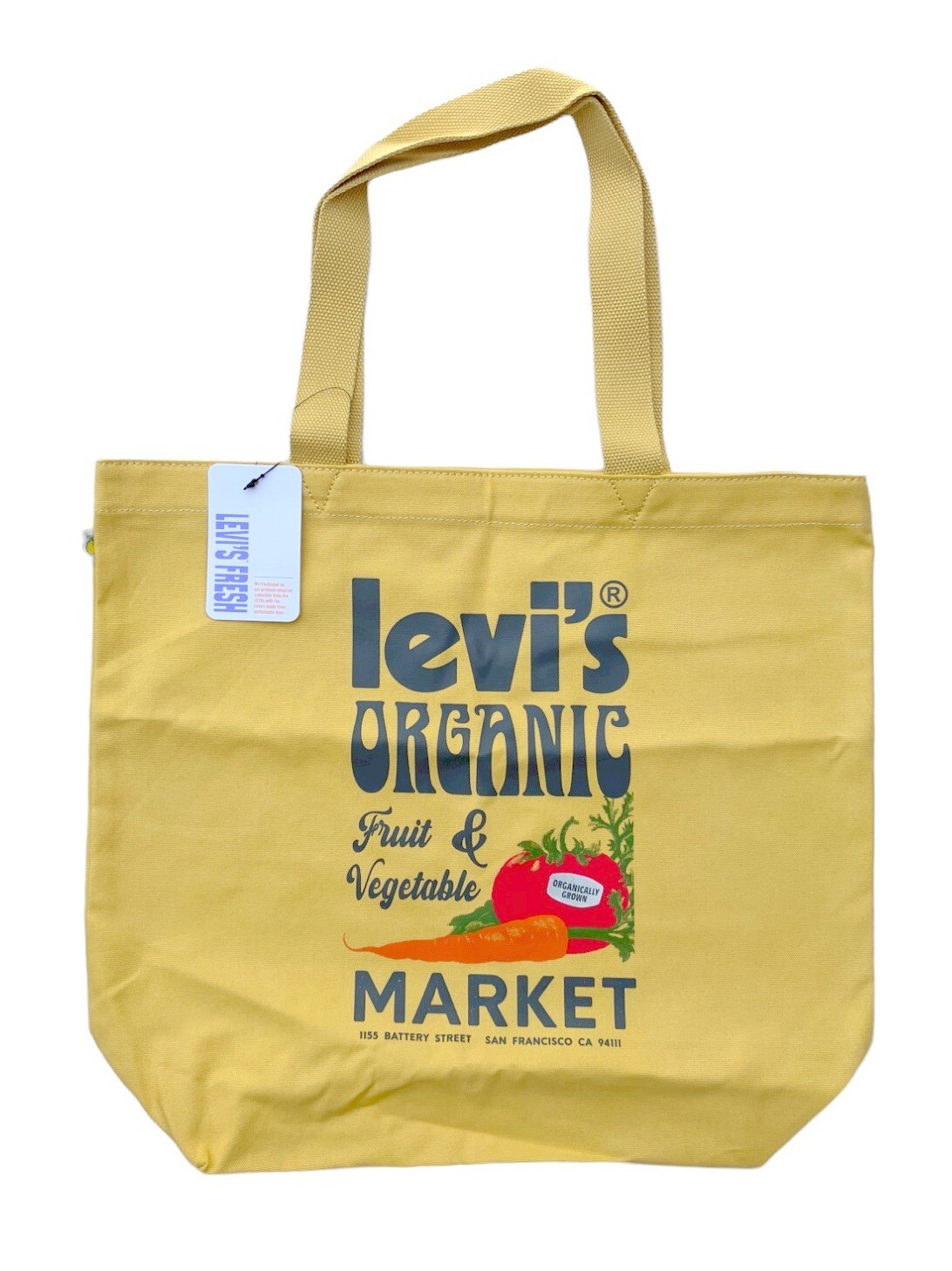 Levis Jeans Fresh 17*15*5 Yellow Fruits Vegetable Heavy Duty Canvas Tote Bag