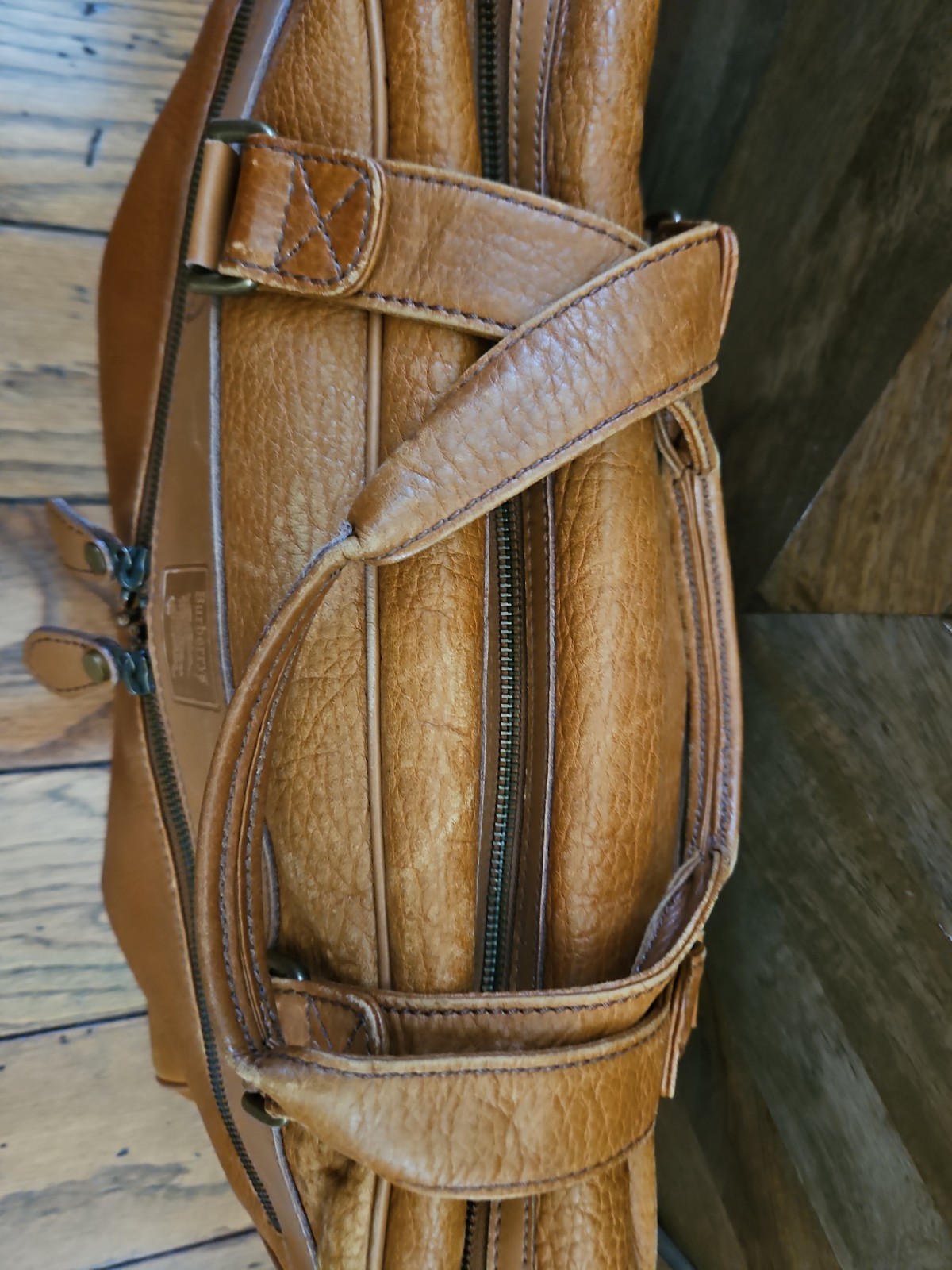 Vintage Burberrys Tan Leather Briefcase Business Bag