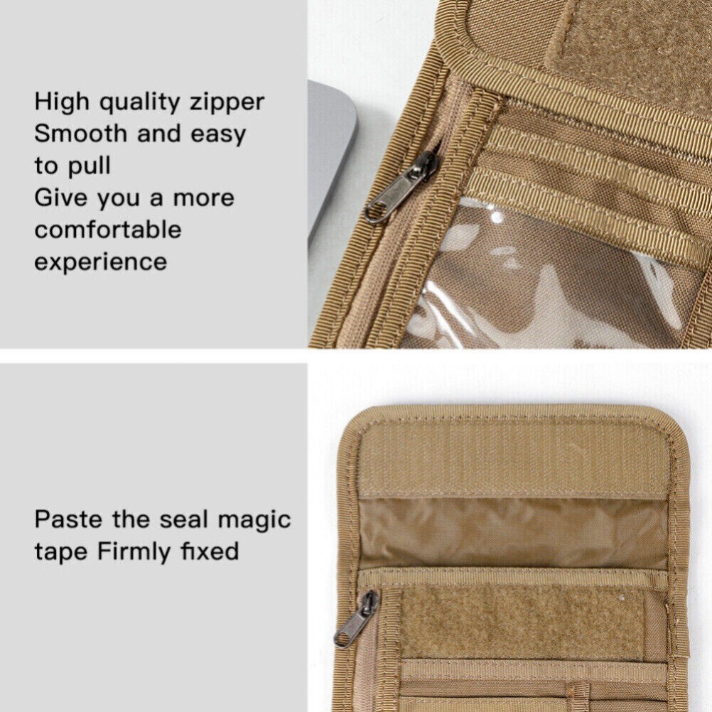 Tactical ID Credit Card Holder Case Passport Purse Chest Hanging Wallet Pouch